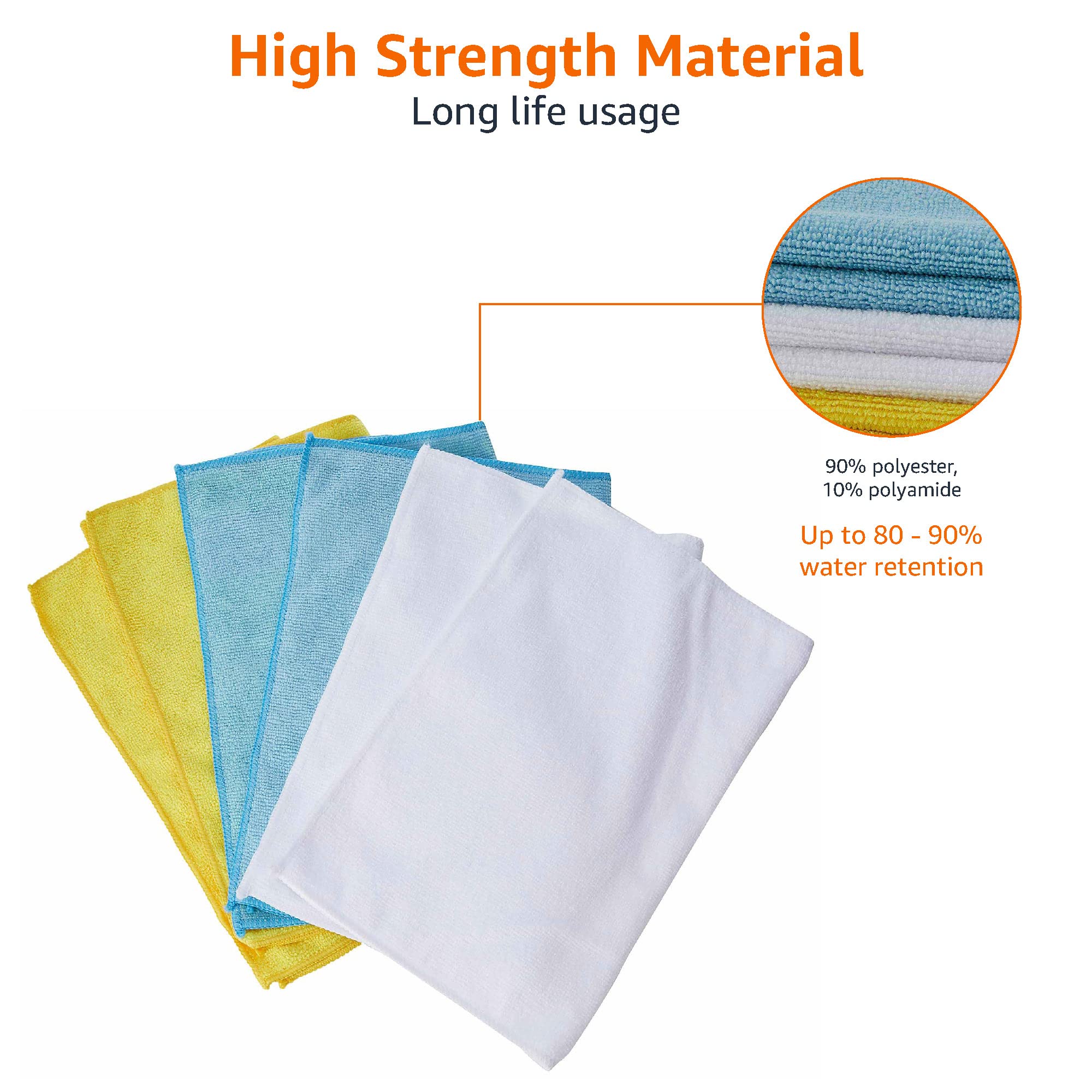 Amazon Basics Microfiber Cleaning Cloths For Cars, Non-Abrasive, Highly Absorbent, Lint Free, Reusable And Washable, Pack Of 144