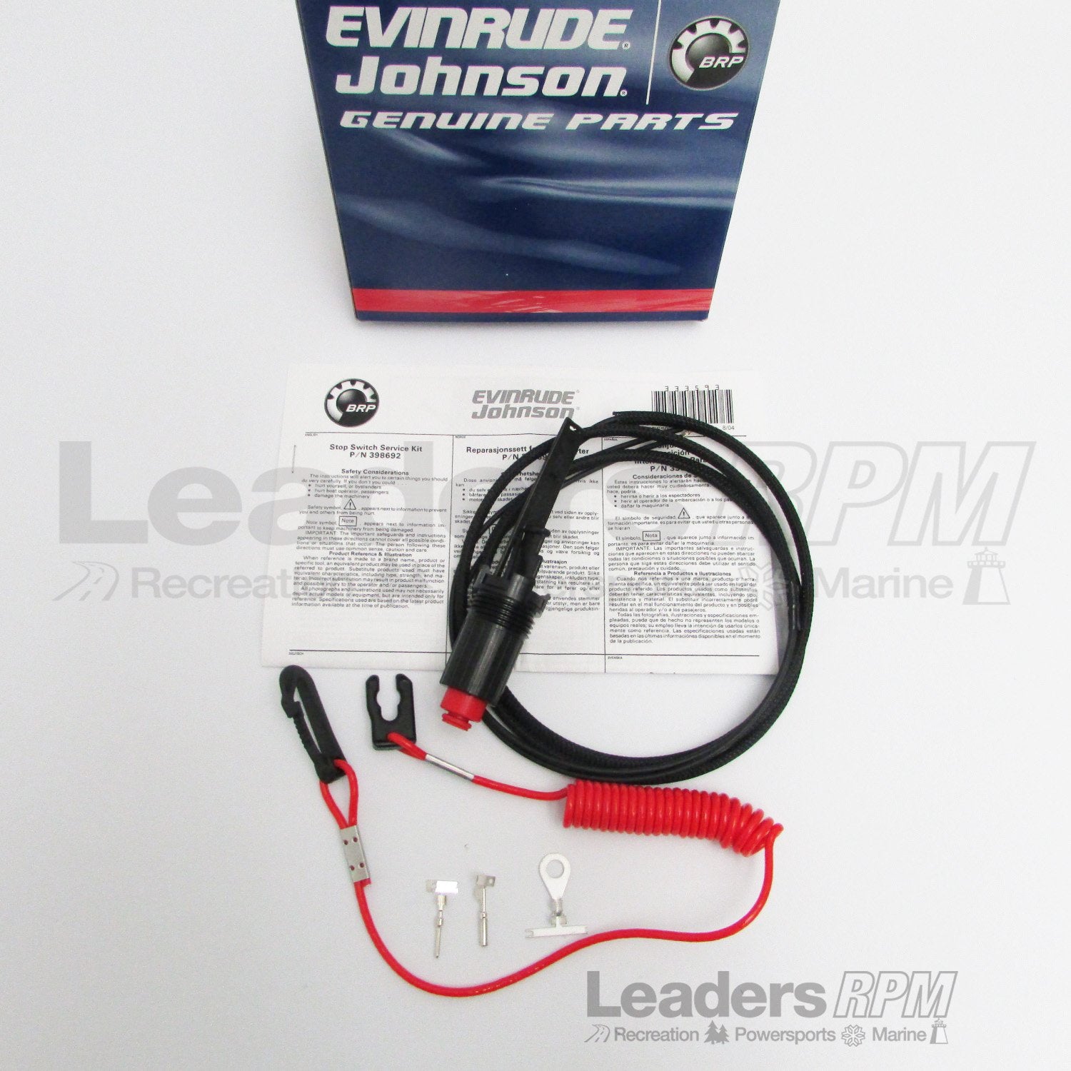 Johnson/Evinrude/Omc New Oem Tiller Handle Stop Kill Switch Kit 398692, 0398692