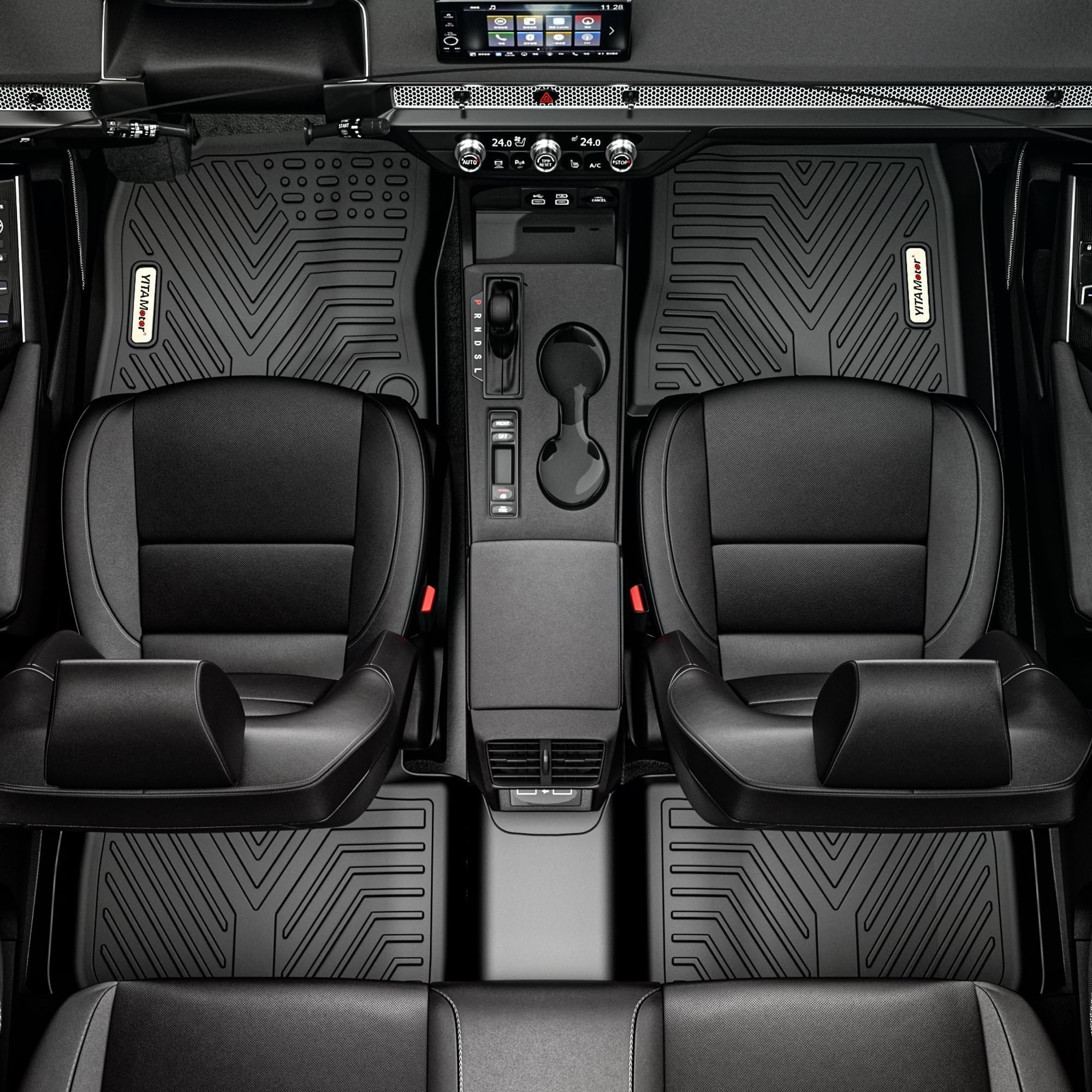 Yitamotor Floor Mats Compatible With Chevrolet Chevy Colorado Crew Cab 2023 2024 2025 & Gmc Canyon 2023 2024 2025, Tpe All Weath