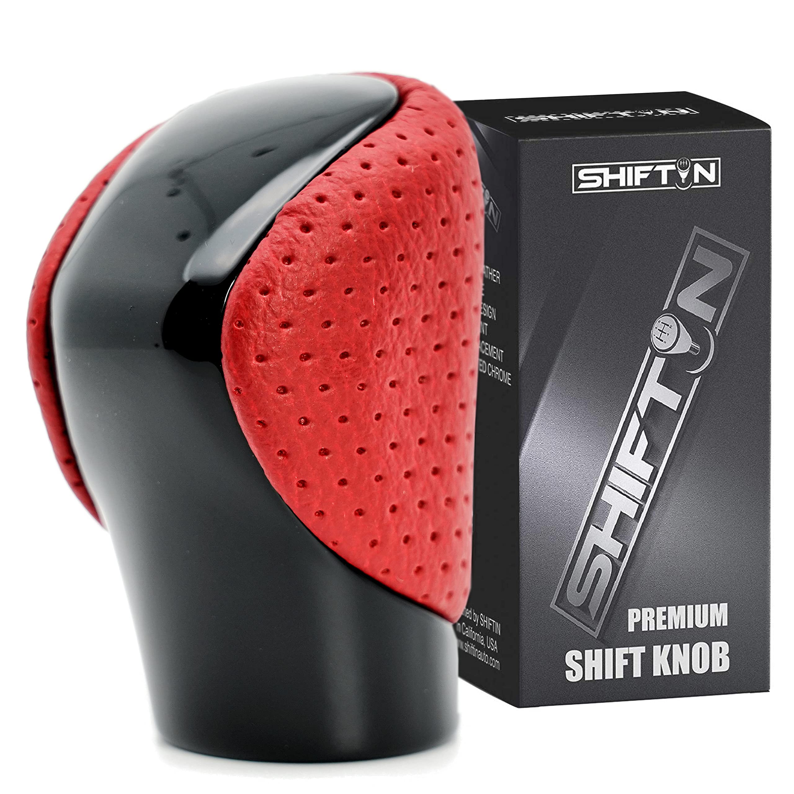 Shiftin Gear Shift Knob Shifter For Lexus Es Gs Gx Is Nx Rc Rx 200T 300 350 3450H 450Hl 350L (Circuit Red Leather/Piano Black)