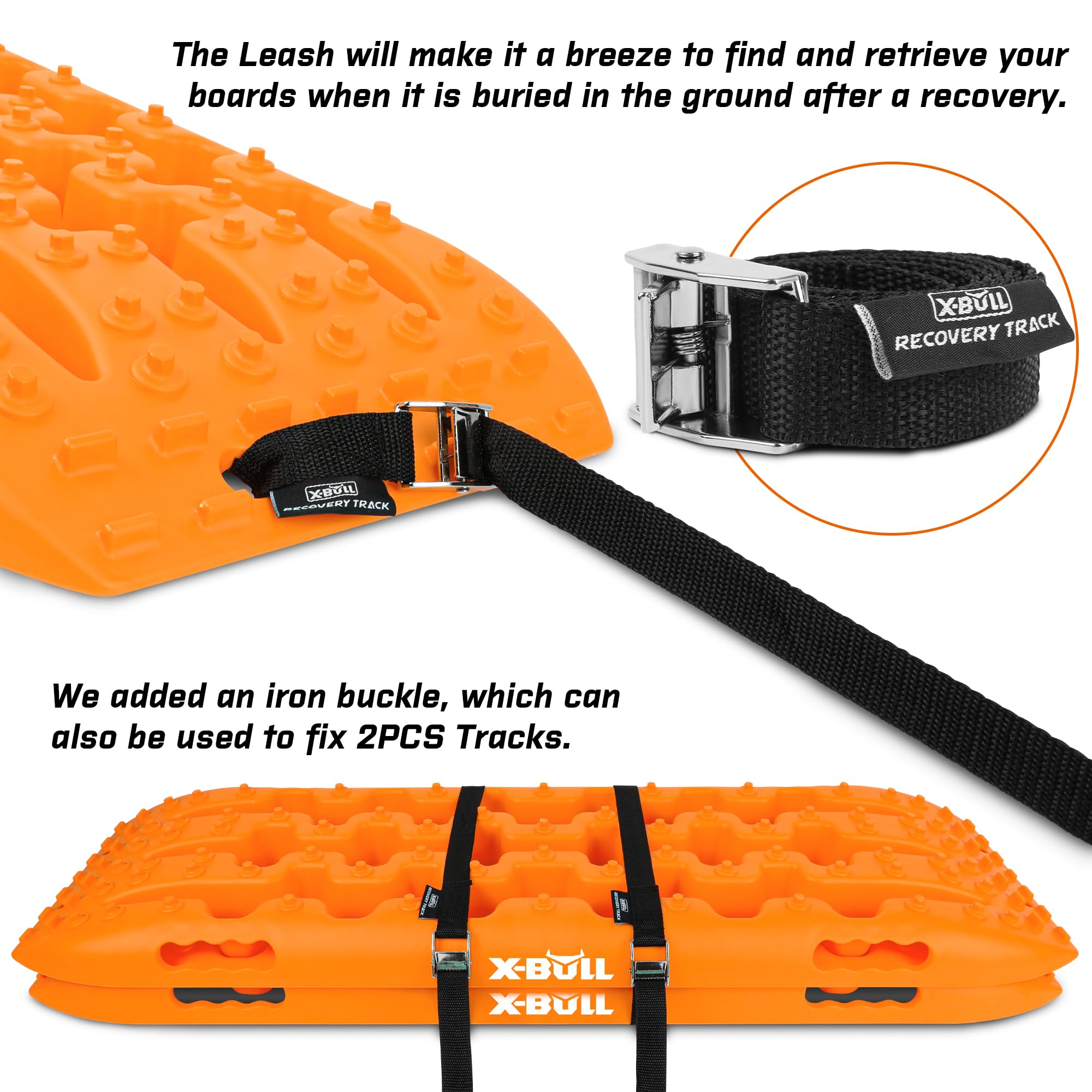 X-BULL New Recovery Traction Tracks Tire Ladder for Sand Snow Mud 4WD(Orange)