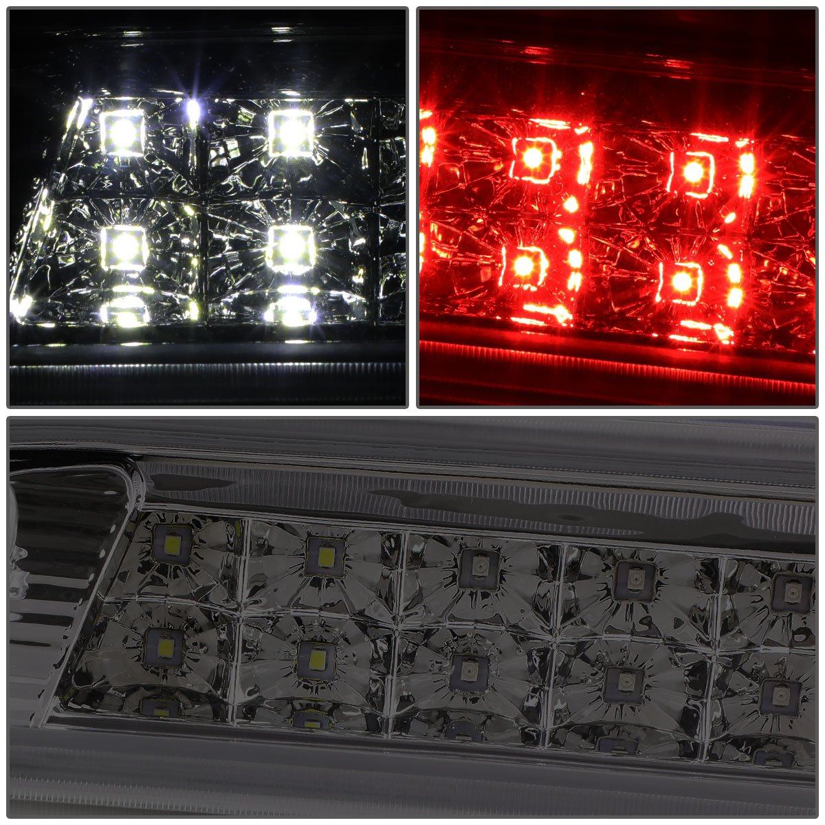 Dna Motoring 3Bl-Gmc15-Led-Sm Smoked Lens Led Third Tail Brake Light [Compatible With 14-18 Sierra 1500 2500-3500Hd / 14-18 Silv