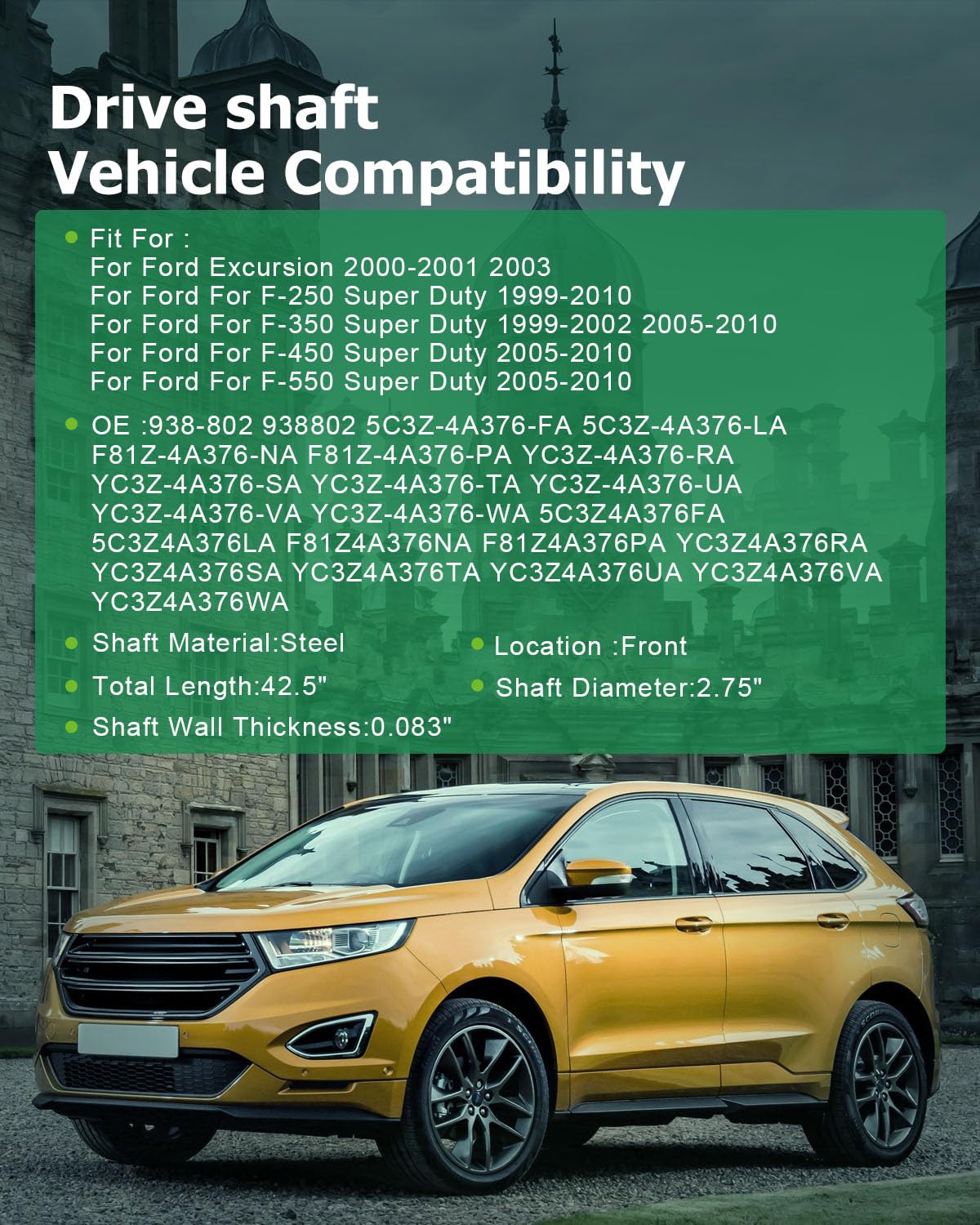 Scitoo?42.5''? Front Driveshaft Assembly Drive Shaft Prop Shaft Compatible For Ford Excursion For F-250 Super Duty For F-350 Sup