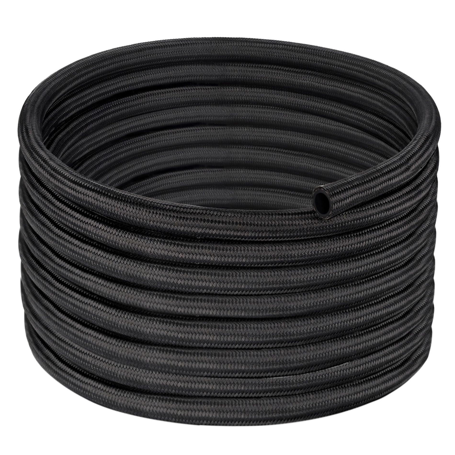 Evil Energy 8An Fuel Line, An8 Braided Fuel Hose Nylon Cpe 20Ft Black