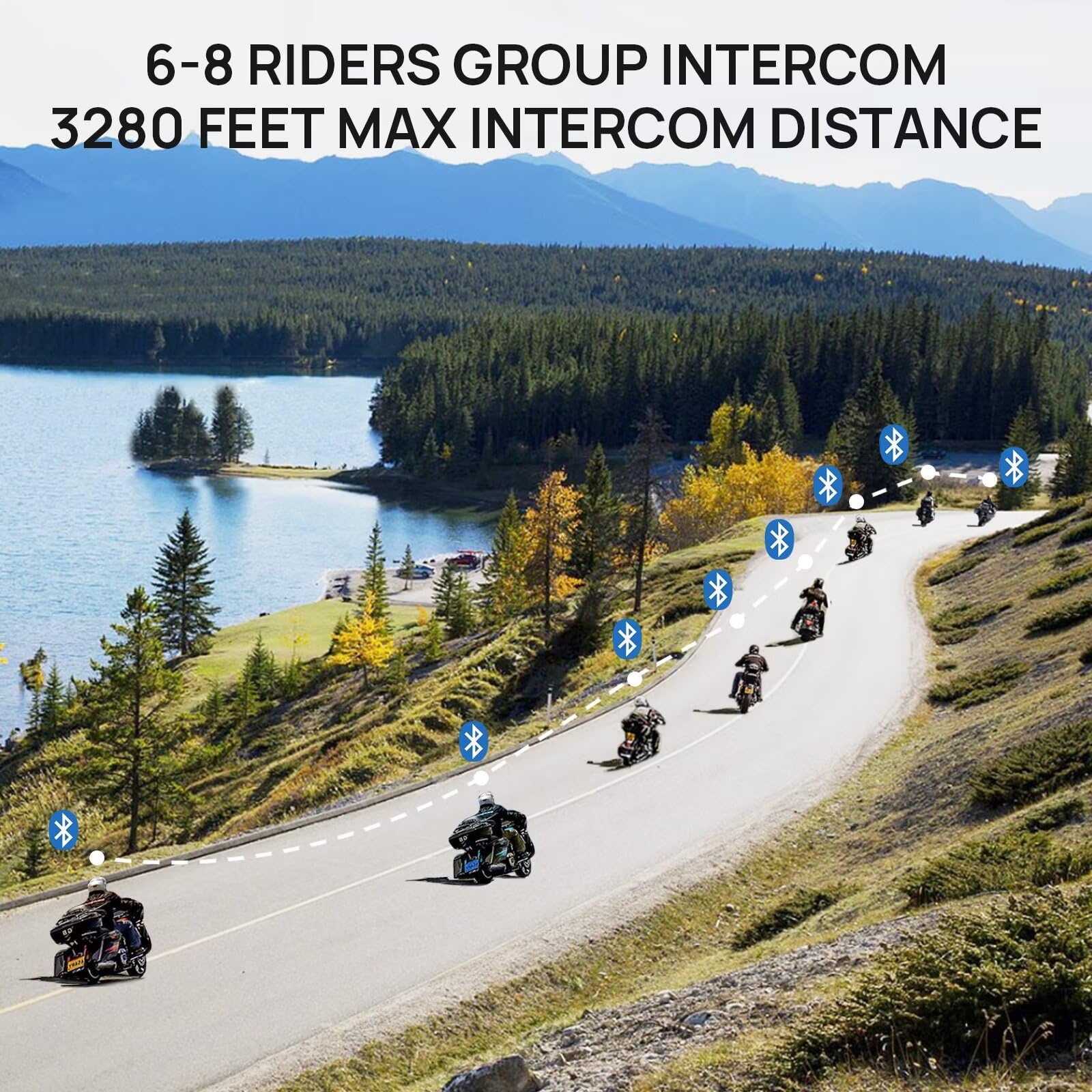 Ilm Bluetooth Motorcycle Helmet Modular Flip Up Full Face Dual Visor 6 Riders Group Intercom Mp3 Fm Radio Dot Model 902Bt Pro(Br