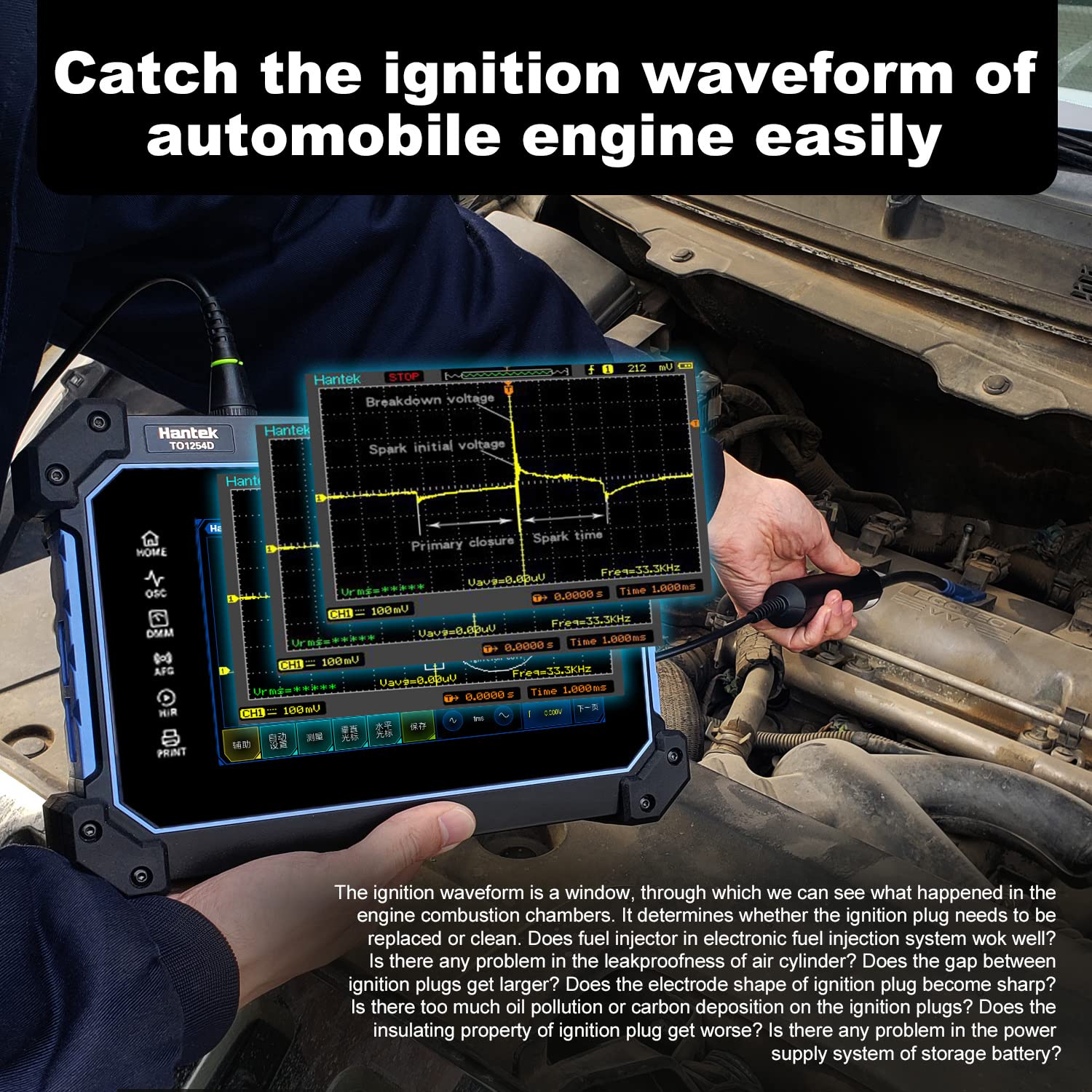 Hantek Signal Probe Coil-On-Plug Automotive Diagnosis Probe Waveform Of Automobile Engine 2M Bnc Probe (Ht20Cop)