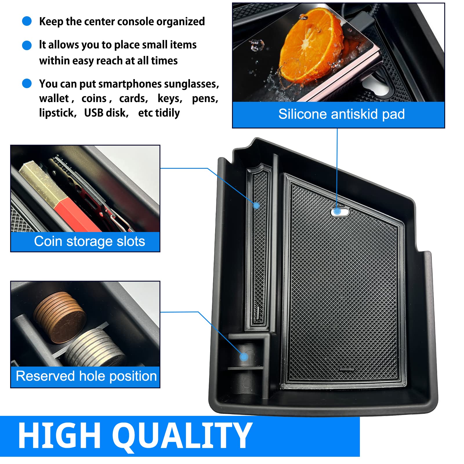 Shaohao 2023 2024 Cadillac Lyriq Center Console Organizer For 2023 Cadillac Lyriq Luxury 2024 Cadillac Lyriq (Tech, Luxury, Spor