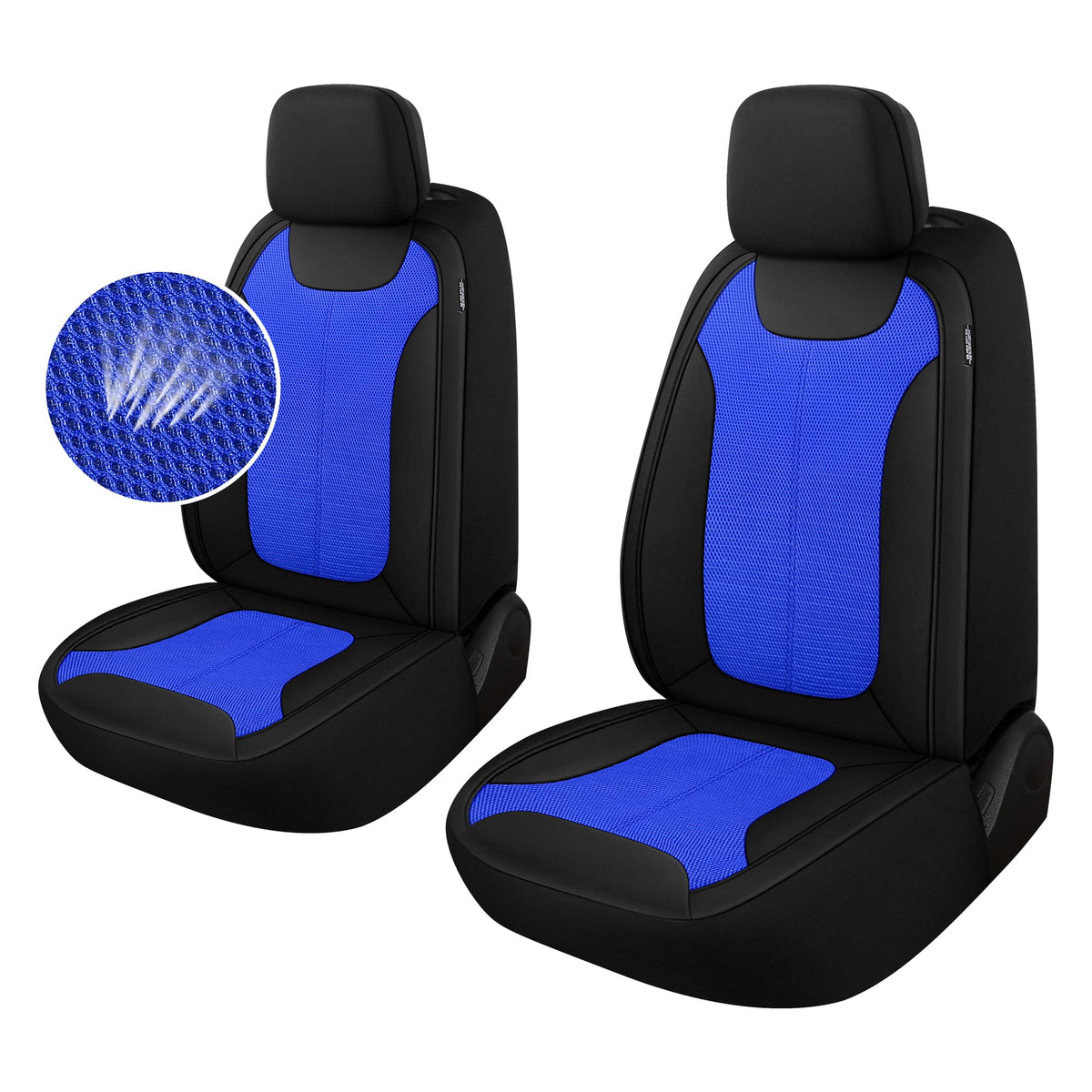 CAROMOP Car Seat Covers Premium 3D Air Mesh Cloth Front Set Washable and Breathable Automotive Vehicle Seat Covers for Cars Inte