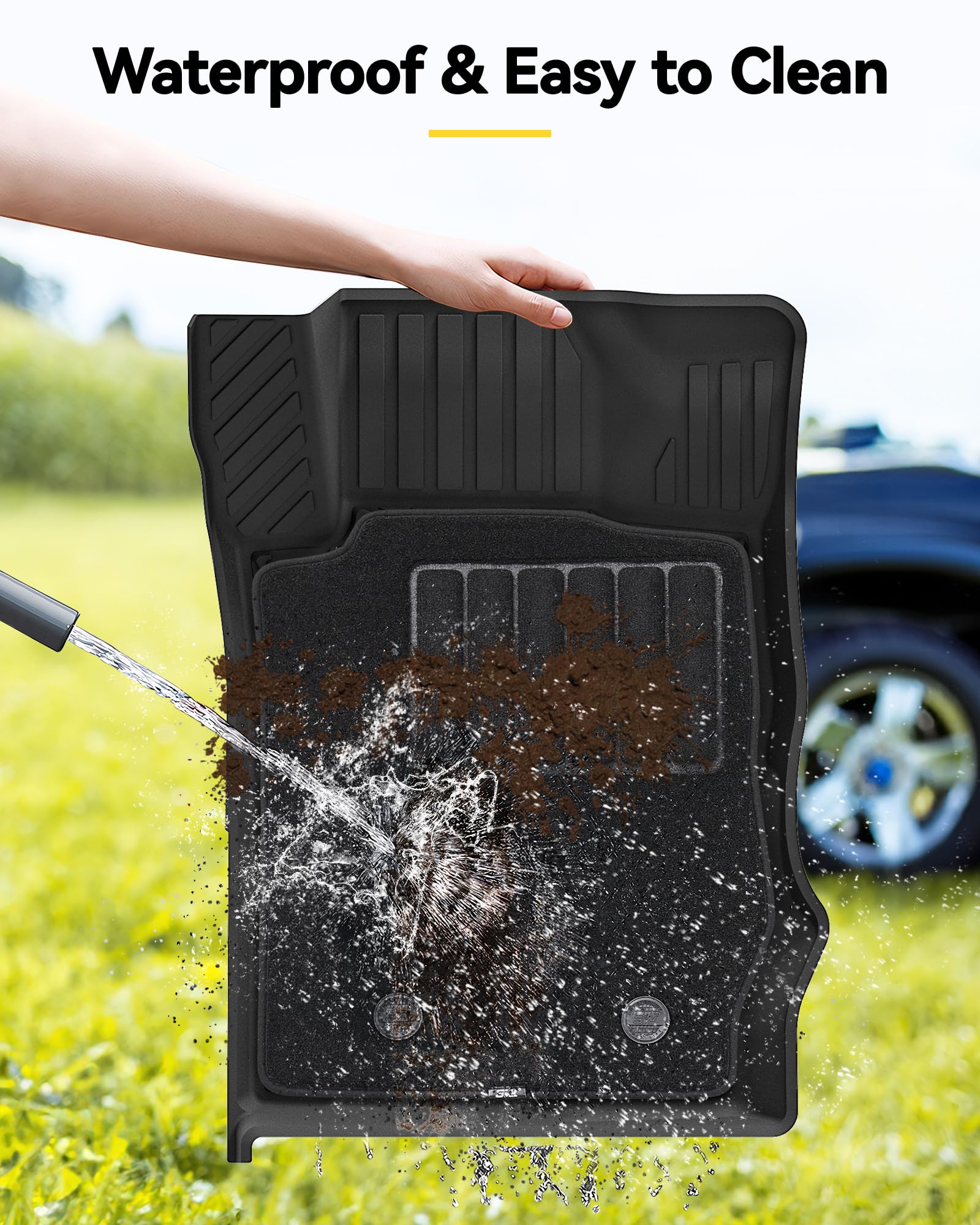 3W Floor Mats & Cargo Liner & Carpets Fit For 2021-2024 2025 Ford Bronco 4 Door, All Weather Tpe Custom Fit Floor Liner And Trun