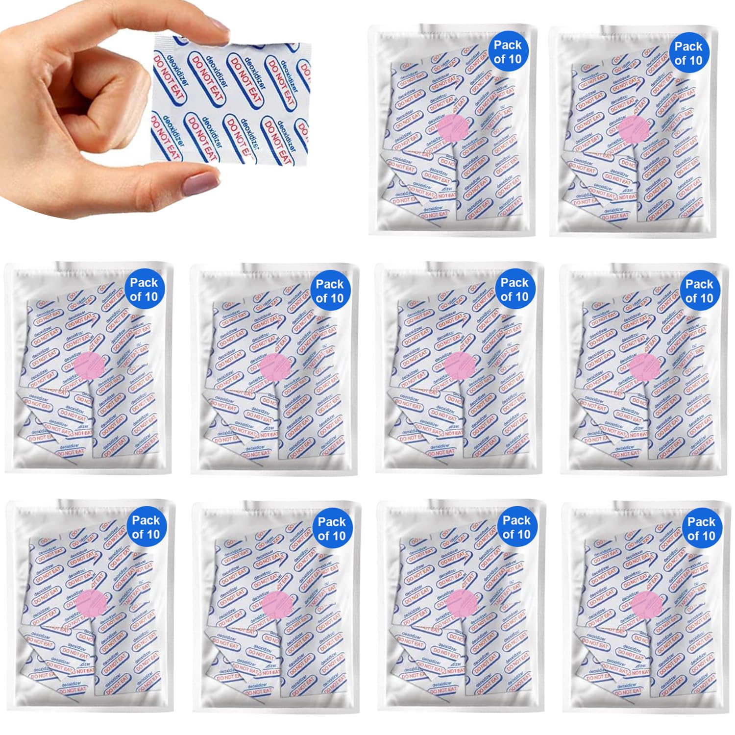 300Cc Oxygen Absorbers (100 Packets - 10 Pack Of 10 Packets) For Food Storage, Food Grade Oxygen Absorbers Packets With Oxygen I -Like New