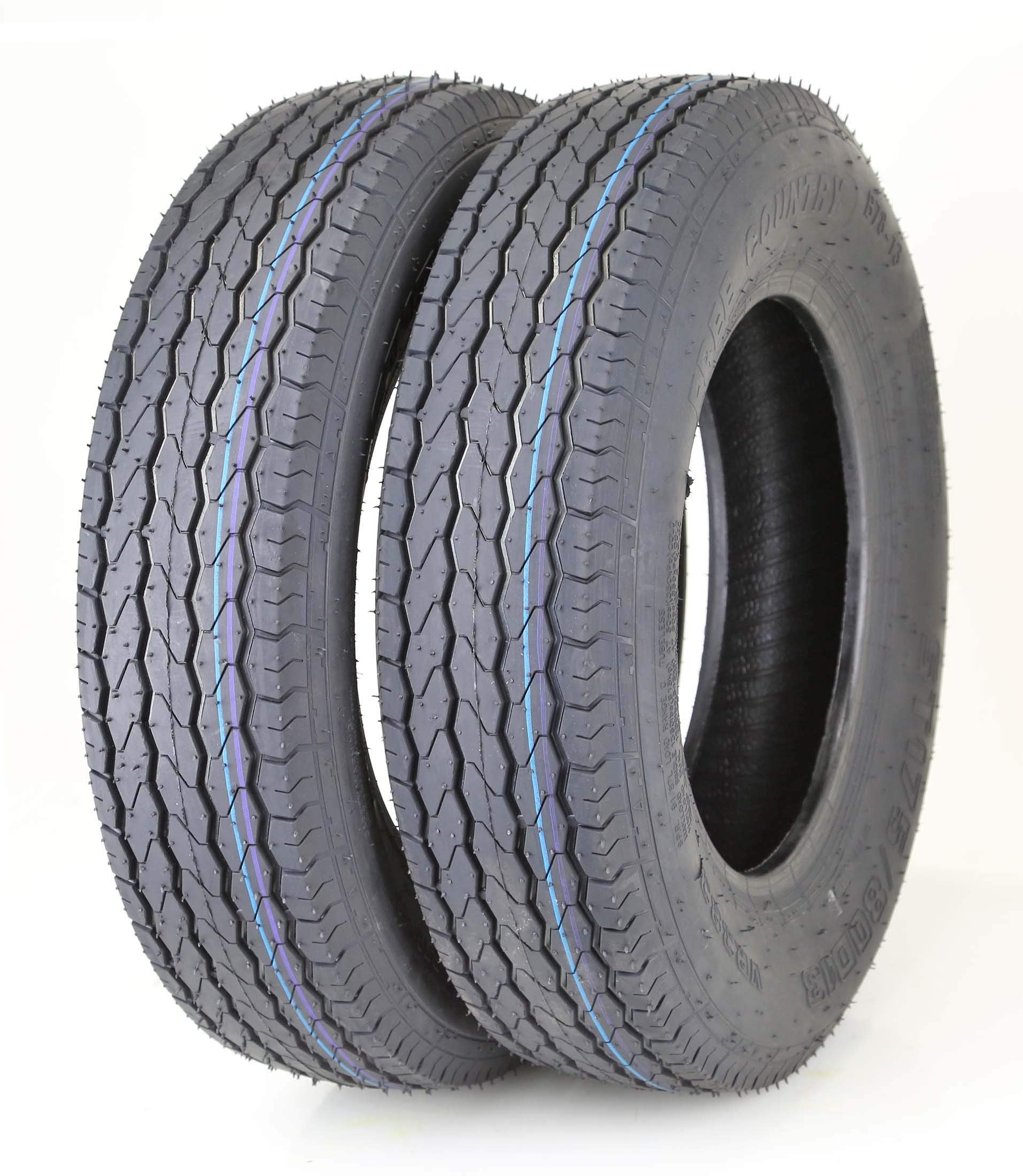 Free Country 2 Trailer Tires St175/80D13 B78-13 6Pr Load Range C Deep Tread - 11019