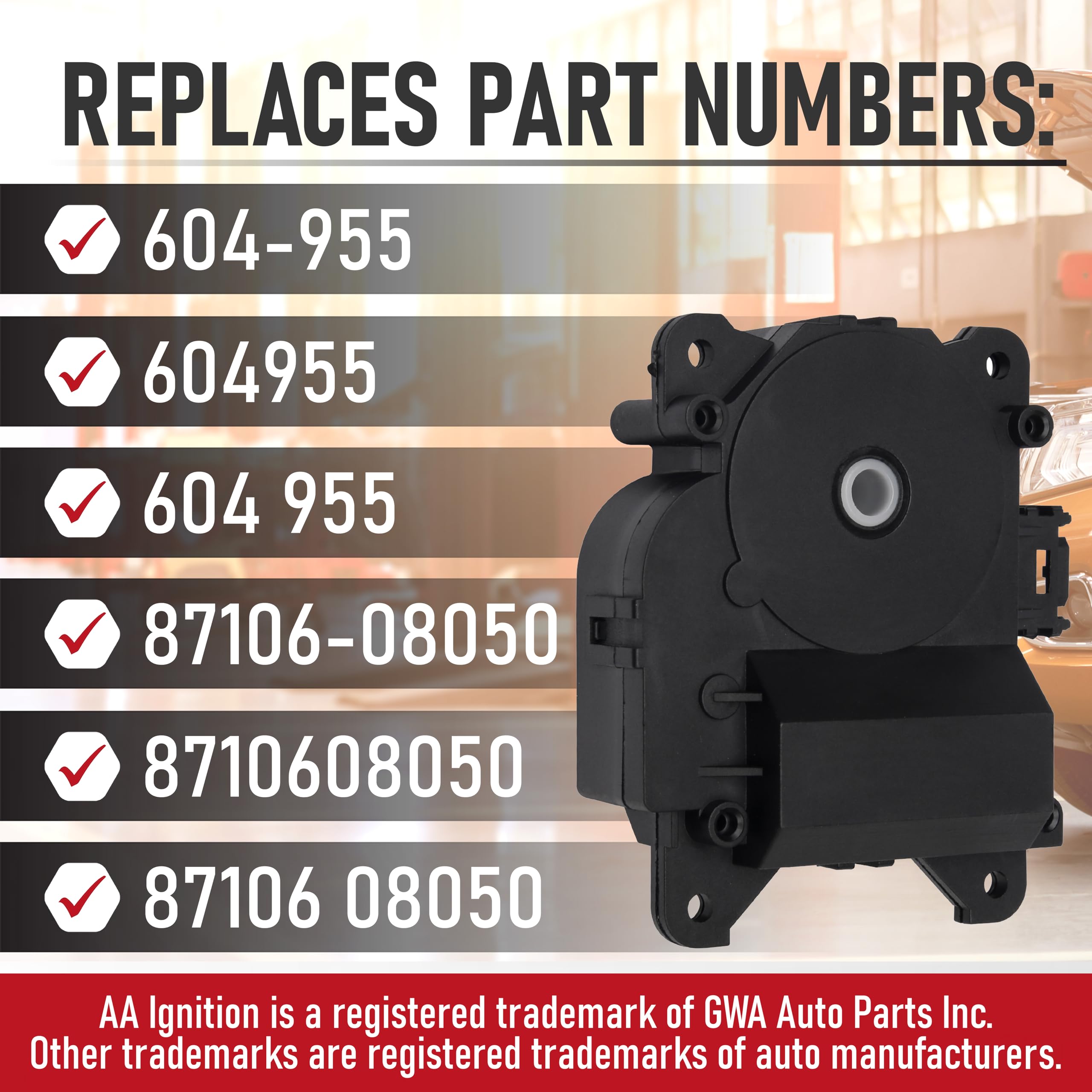 Hvac Air Blend Door Actuator Mode Replacement By Aa Ignition - Fits 2004, 2005, 2006, 2007, 2008, 2009, 2010 Toyota Sienna Vehic
