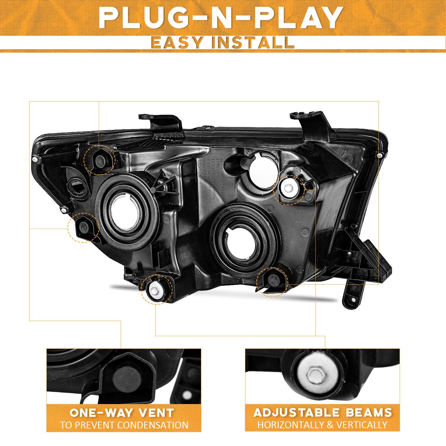 Weelmoto For 2007-2013 Toyota Tundra Headlights Assembly For 07 08 09 10 11 12 13 Toyota Tundra Headlight Replacement Automotive