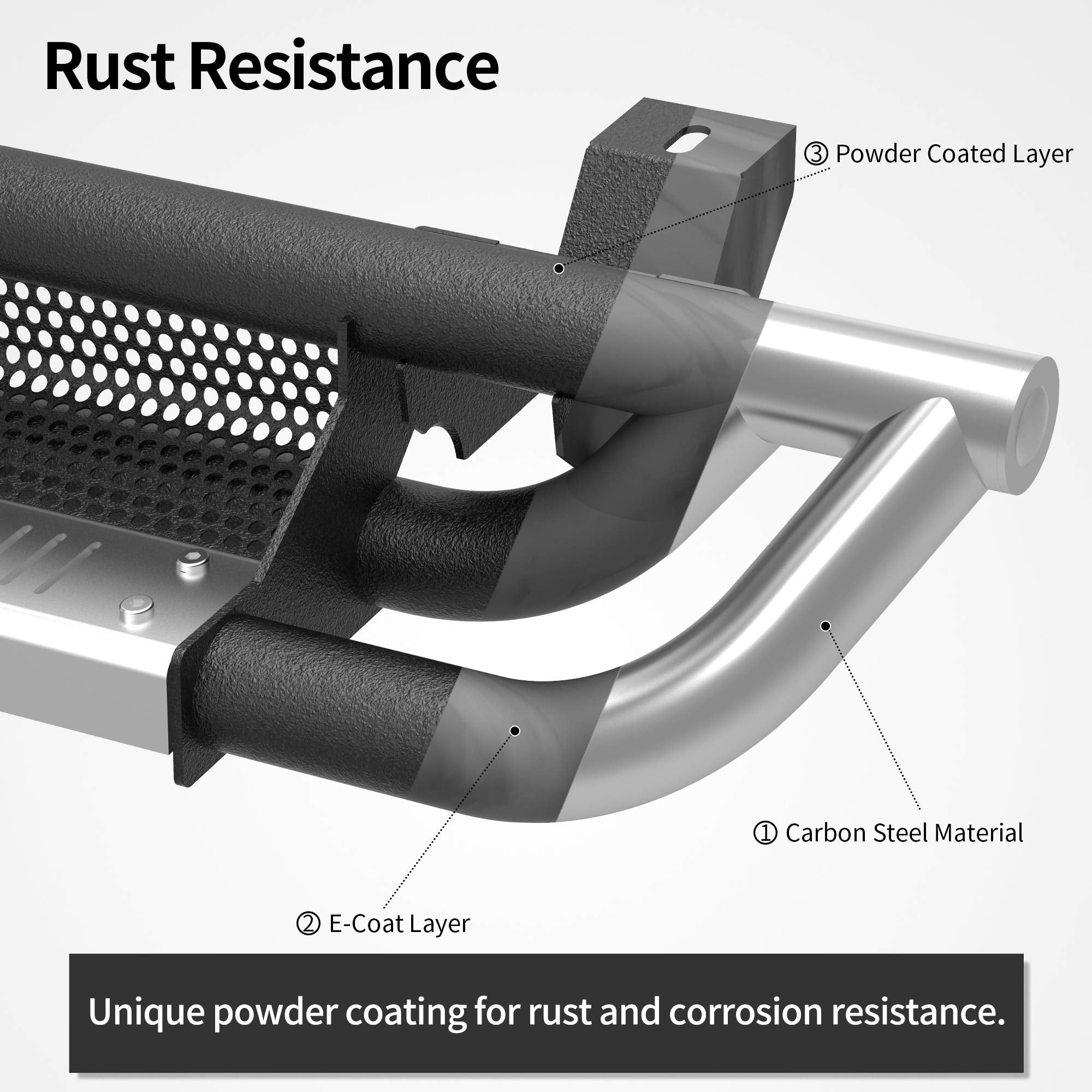 Oedro 6 Inch Running Boards, Drop Side Steps Compatible With 2018-2025 Jeep Wrangler Jl & Unlimited 4 Door, Steel Nerf Bar With