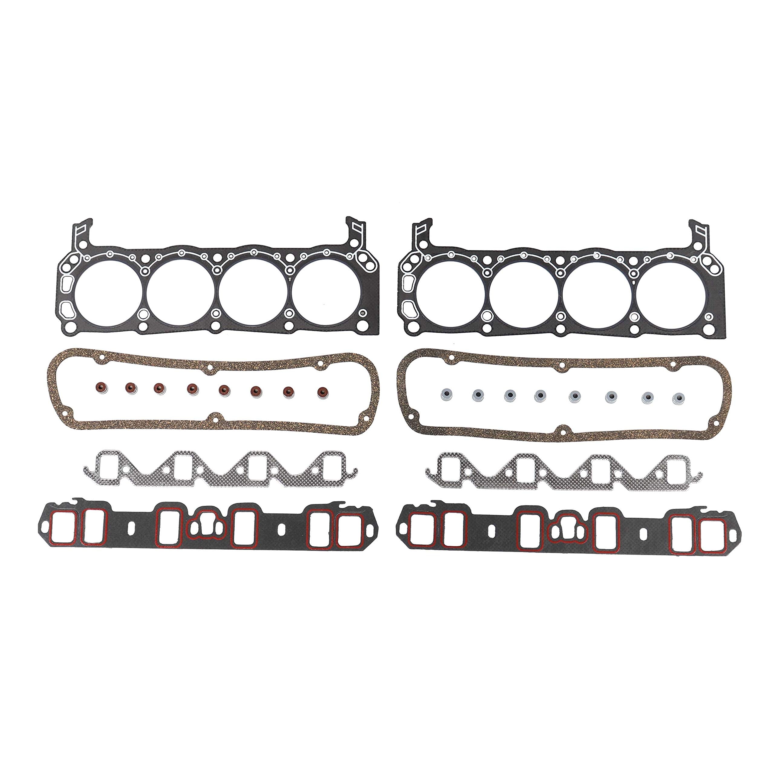 DNJ HGS4104 Graphite Cylinder Head Set for 1986-1990 / Ford, Lincoln, Mercury/Capri, Colony Park, Continental, Cougar, Country Squire, Grand Marquis, LTD-Crown Victoria, Mark VII, Mustang, Thunderbird