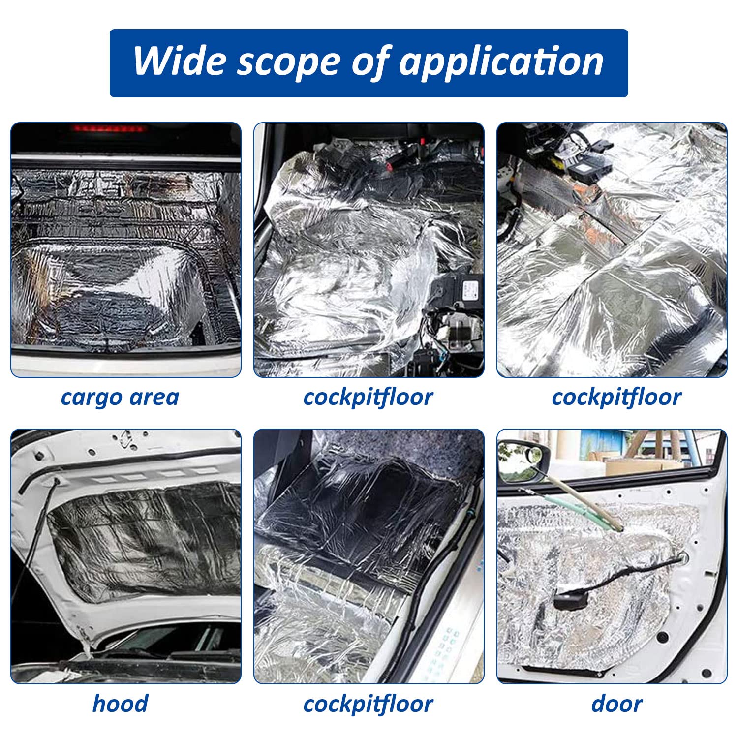 Car Heat Sound Deadening Insulation Mat, - 394 Mil 6.5 Sqft Automobile Sound Deadening & Heat Insulation Material For Auto Hood
