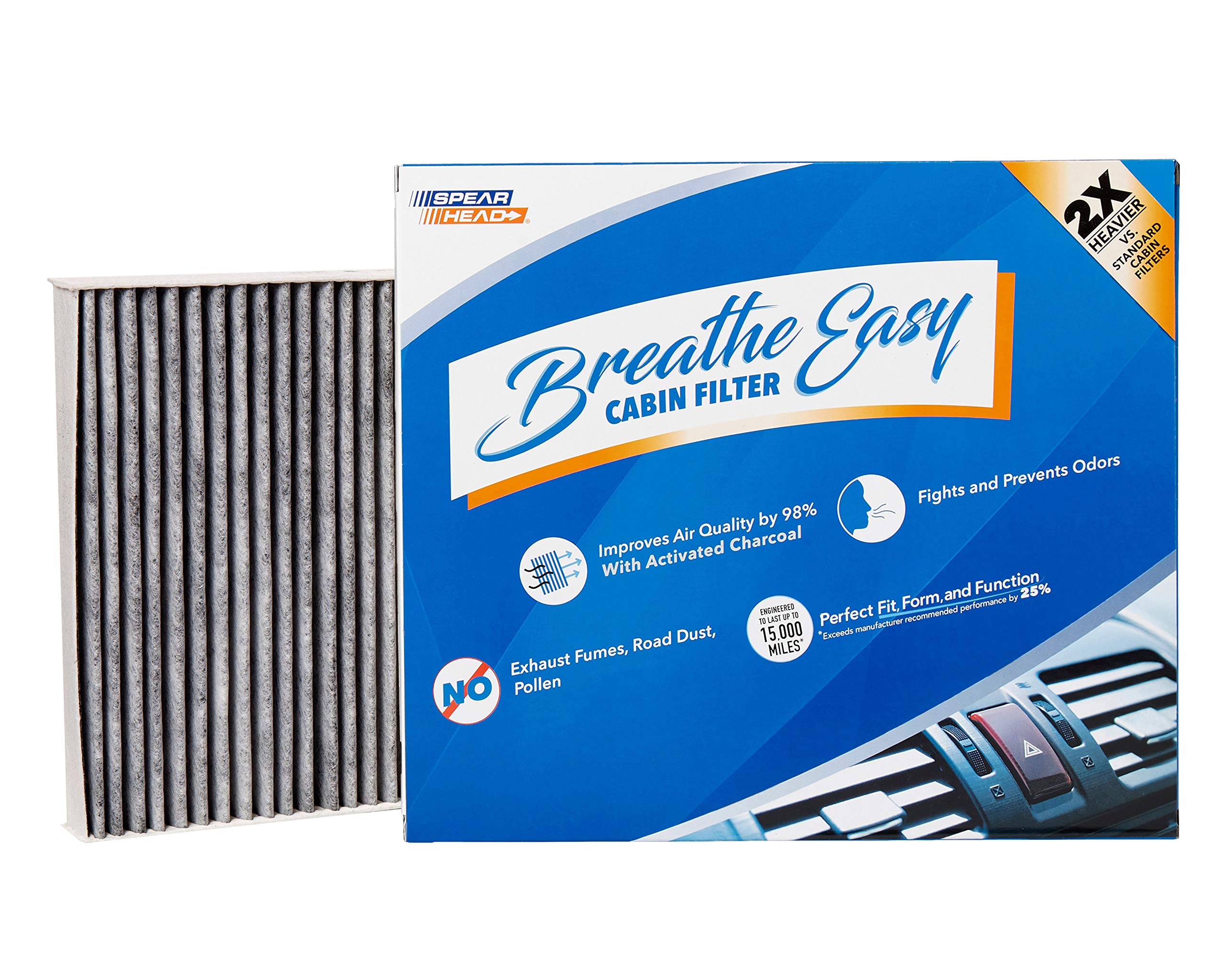 Spearhead Odor Defense Breathe Easy Ac & Heater Cabin Filter | Fits 2014-19 Soul, 2015-19 Soul Ev Like Oem | Up To 25% Longer La