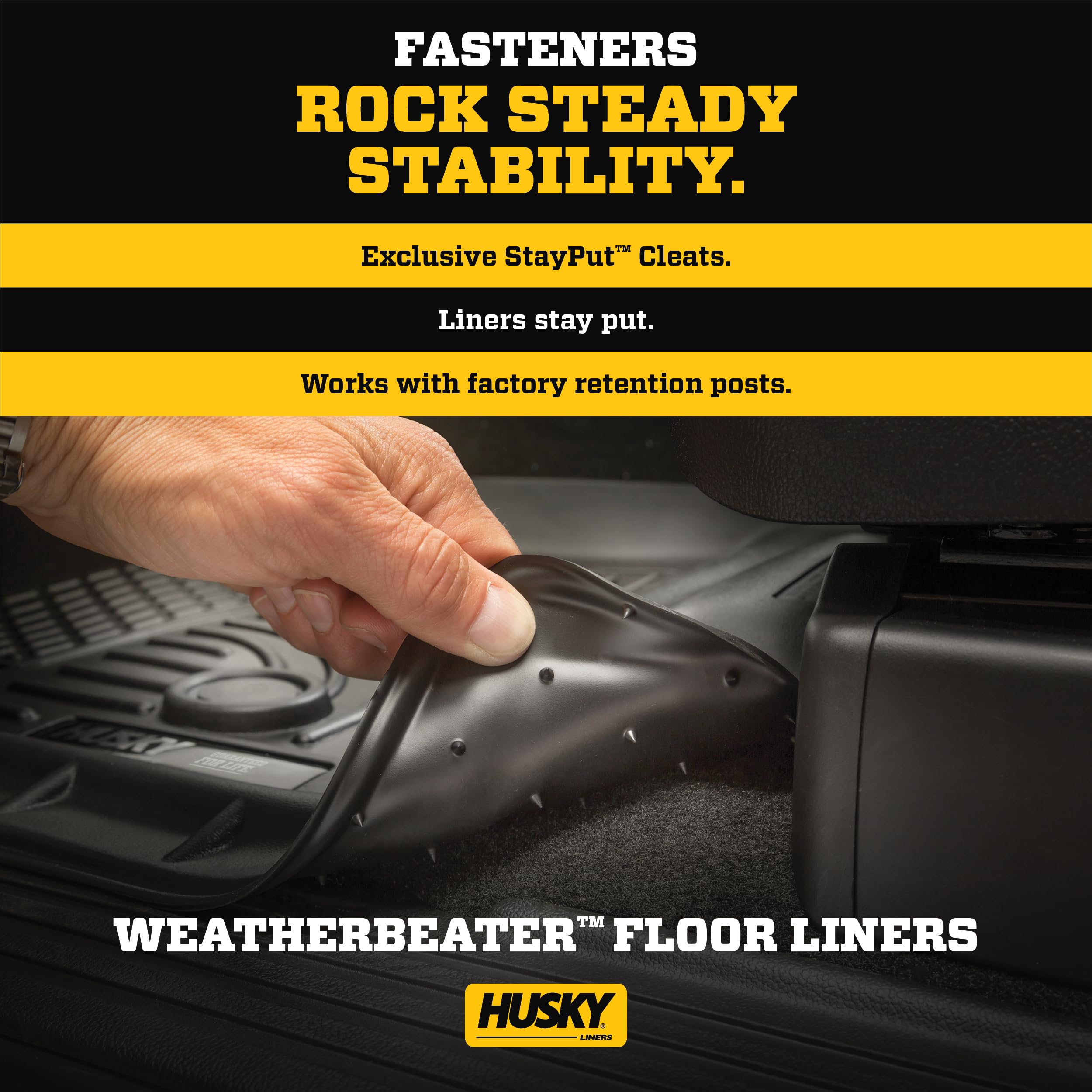 Husky Liners Weatherbeater Floor Mats | Fits 2005 - 2010 Chevrolet Cobalt, 2007 - 2009 Pontiac G5 | Front & 2Nd Row, 4-Pc Black