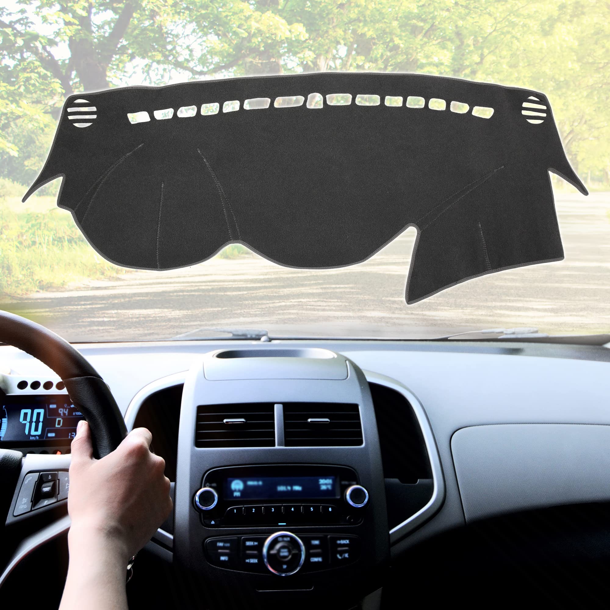 X Autohaux Car Dashboard Cover Polyester Non-Slip Mat Protector Carpet Sun Proof For Hyundai Sonata 2011 2012 2013 2014