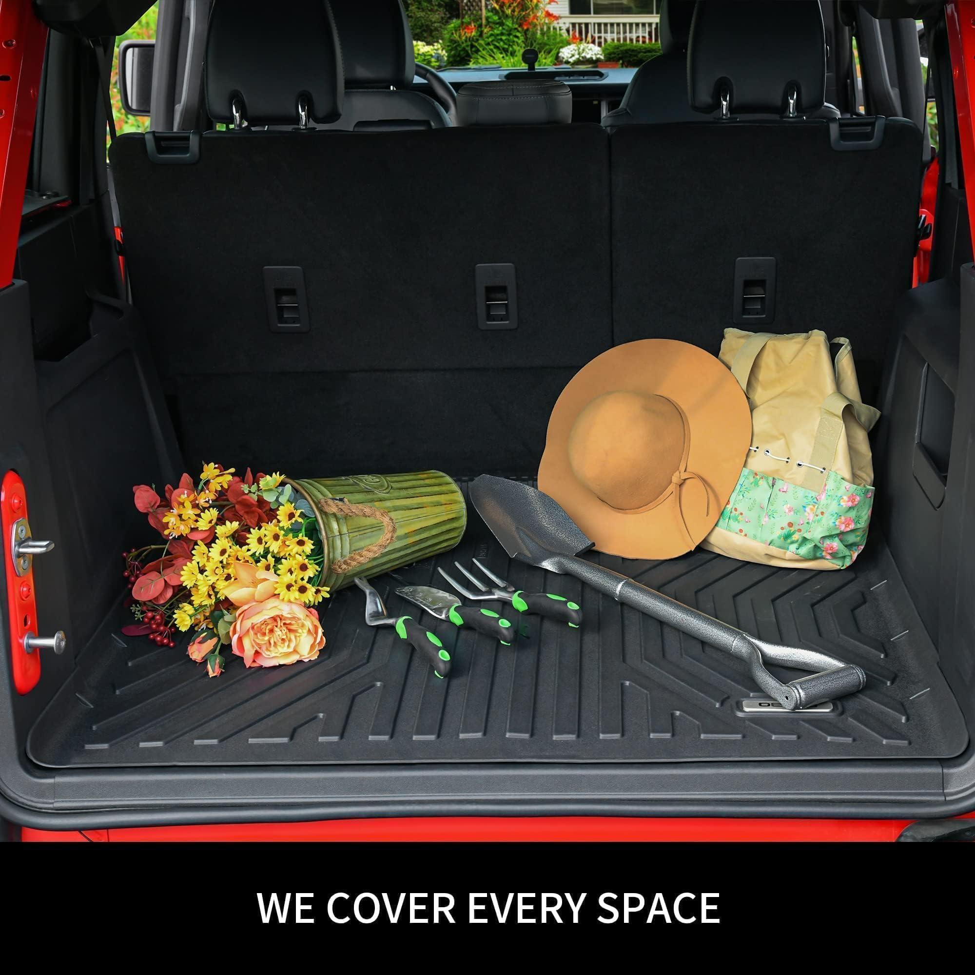 Oedro Cargo Trunk Liners Fit For 2017-2025 Chrysler Pacifica, All Weather Custom Fit Cargo Mat Behind 3Rd Row