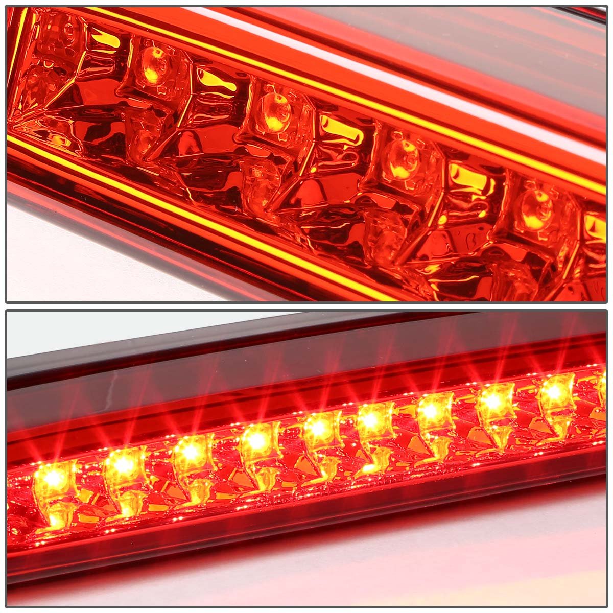 Dna Motoring 3Bl-Fran93-Led-Rd Red Lens Led High Mount 3Rd Third Brake Light [Compatible With 93-11 Ranger / 99-16 F250-F550 Sd / 01-05 Explorer Sport Trac / 94-10 B2300-4000]