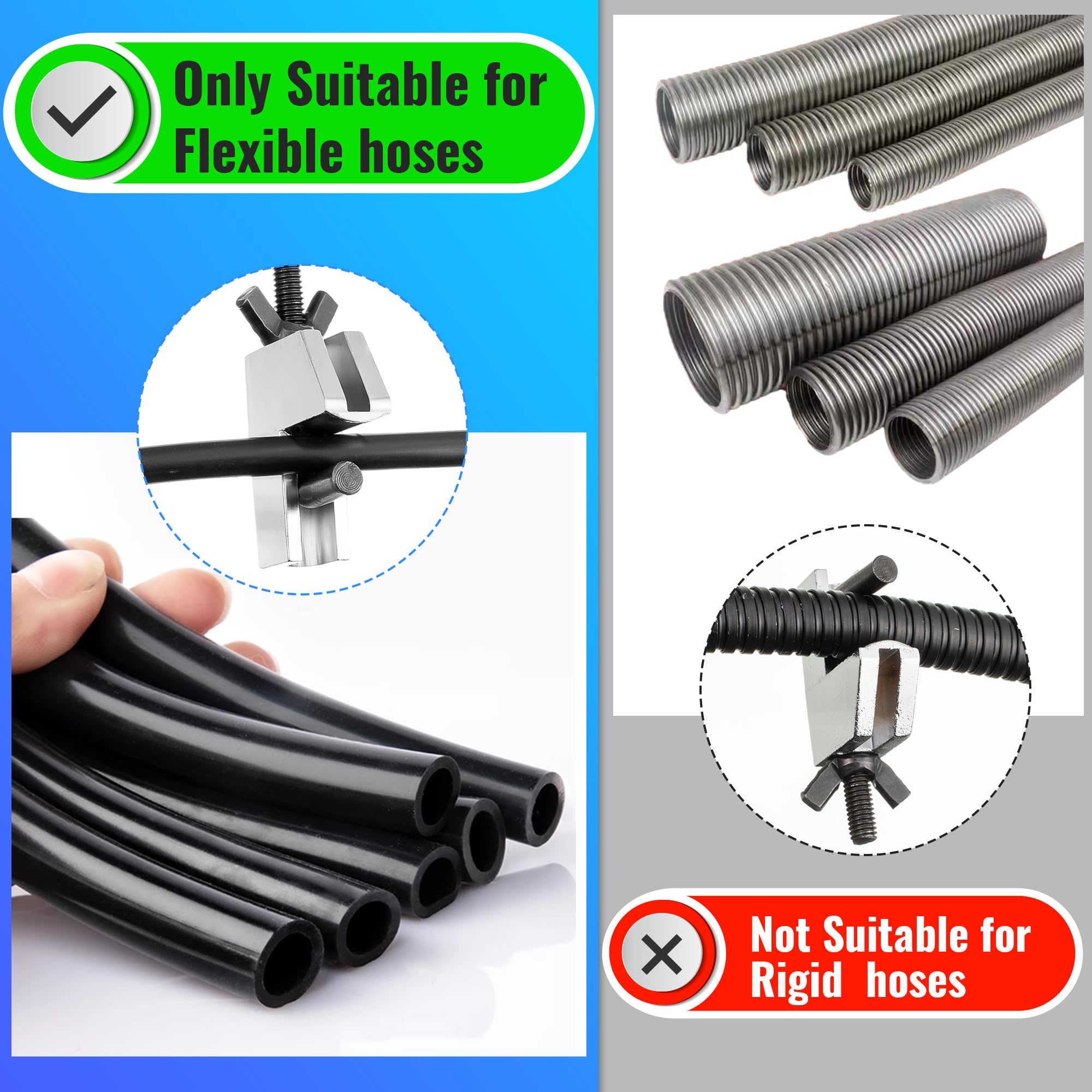 Feekoon Brake Line Clamp, 2 Pcs Hose Pinch Clamp Pliers, Metal Brake Line Clamp Suitable For Flexible Hoses Fuel Hoses Gas Lines Brake Hoses Radiator Hoses, Suitable For Hose Diameters Up To 1 Inch