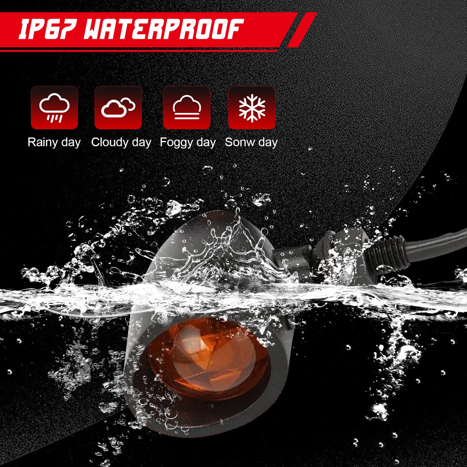 INNOGLOW Motorcycle Turn Signals 2pcs Heavy Duty Incandescent Bulbs Amber Bullet Amoke Lens Indicators Blinkers Lights for Harle