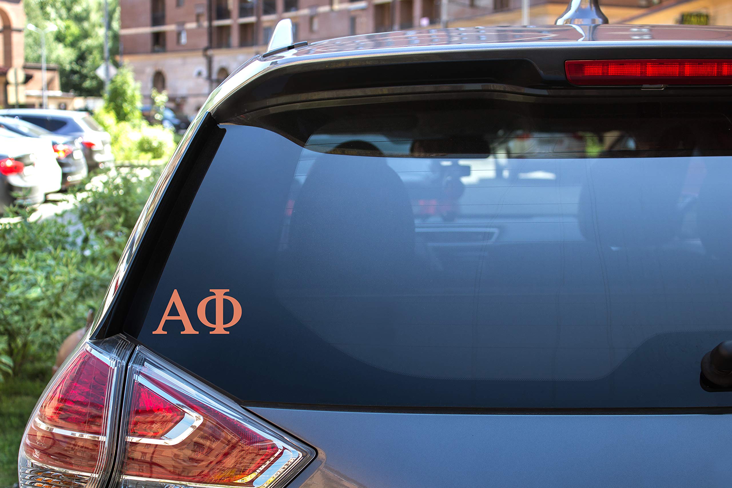 Pro-Graphx Alpha Phi Greek Sorority Sticker Decal, 2.5 Inches Tall, Coral