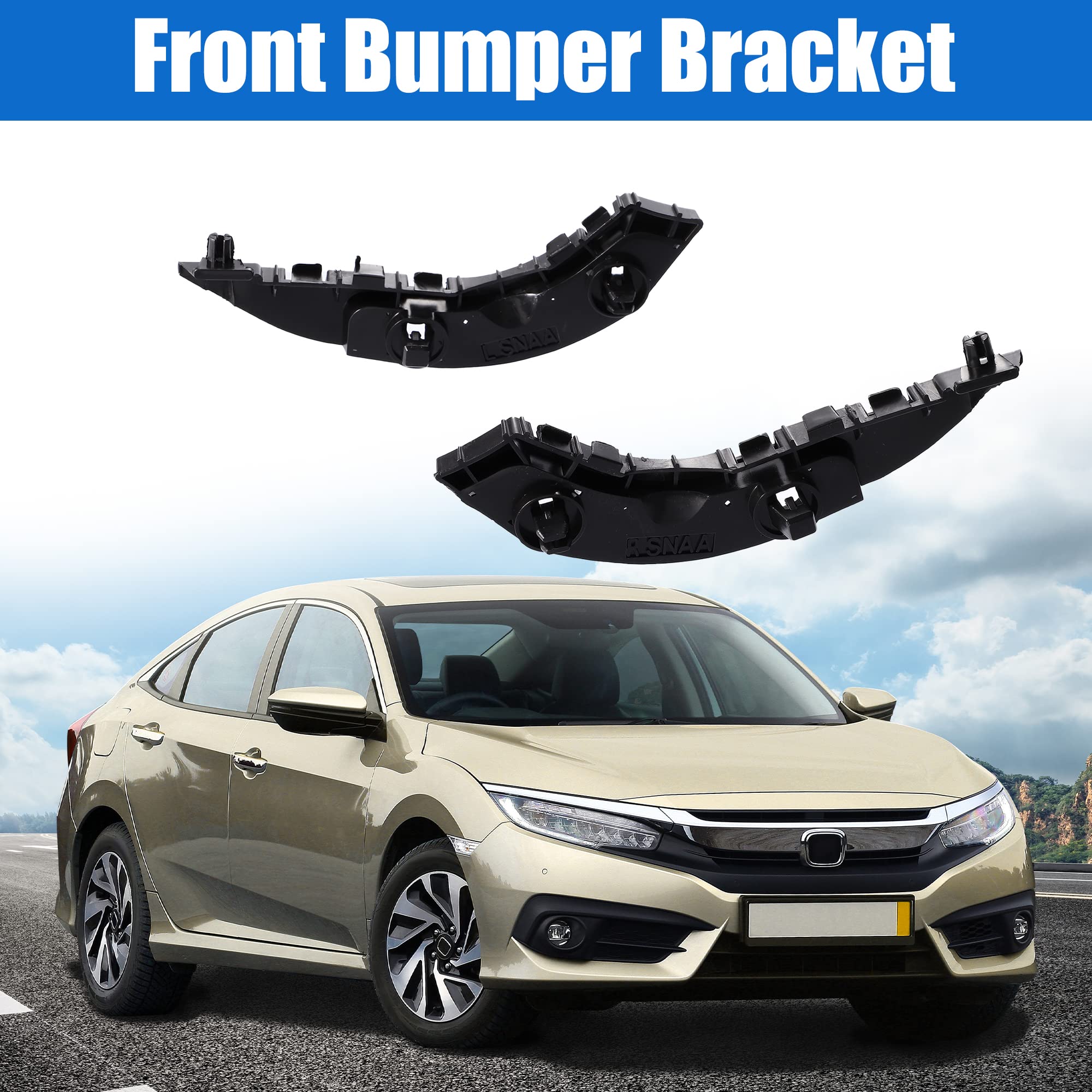 X AUTOHAUX 1 Pair Left Right Side Front Bumper Brackets Support for Honda Civic 4 Door 2006-2011 71198SNAA02 71193SNAA02 Bumper