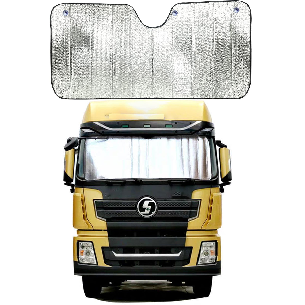 Upgrade Windshield Sun Shade Reflective Semi Truck Window Shades Foldable RV Windshield Sunshade for UVSun Protection fits for S