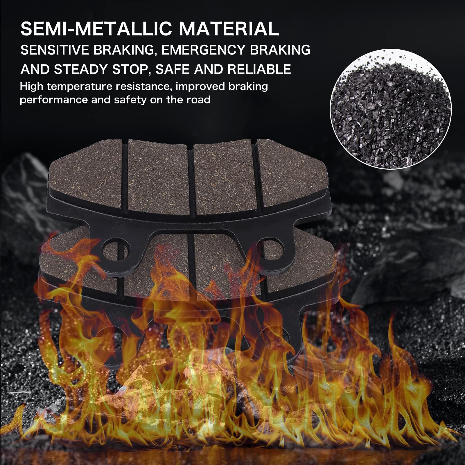 Rhino 660 700 Brake Pads Front and Rear Compatible with Yamaha Rhino 660 YXR660 4x4 2004-2007 / Raptor 700 700R YFM700 2006-2012