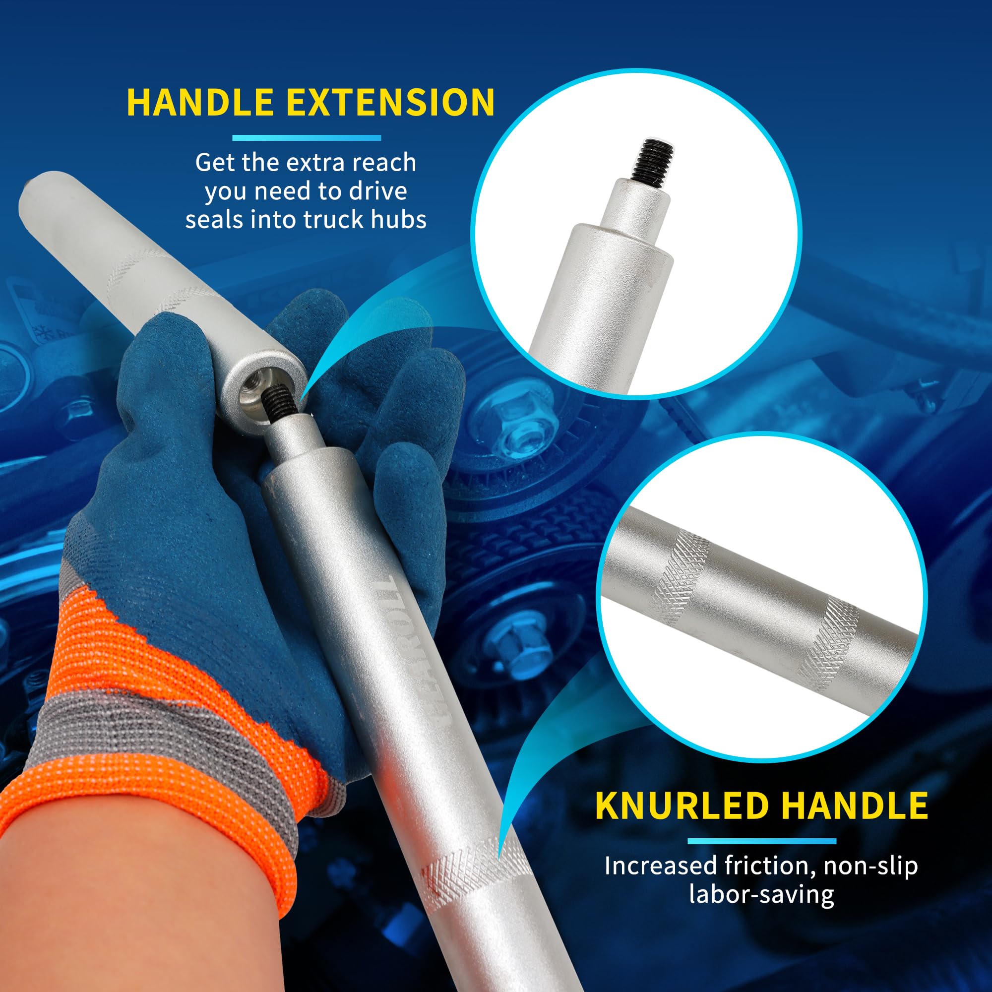 Gearoll Truck Hub Seal Installer Kit Fit For Size Seal For Class 7 & Class 8 Trucks, Heavy Duty Seal Drivers