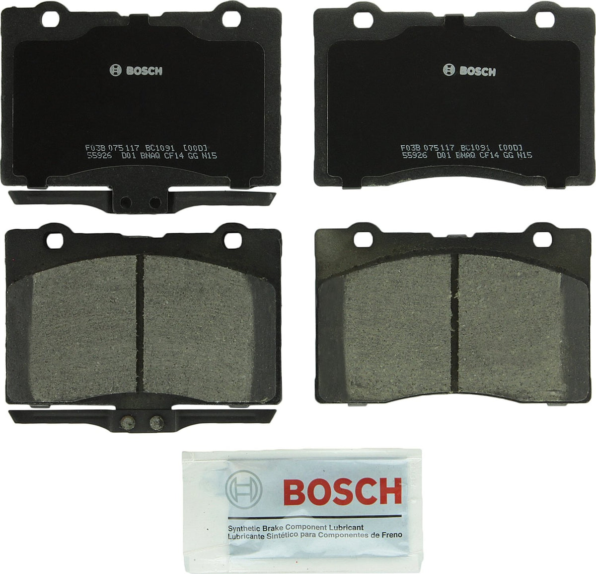 BOSCH BC1091 QuietCast Premium Ceramic Disc Brake Pad Set - Compatible with Select Acura RL; FRONT