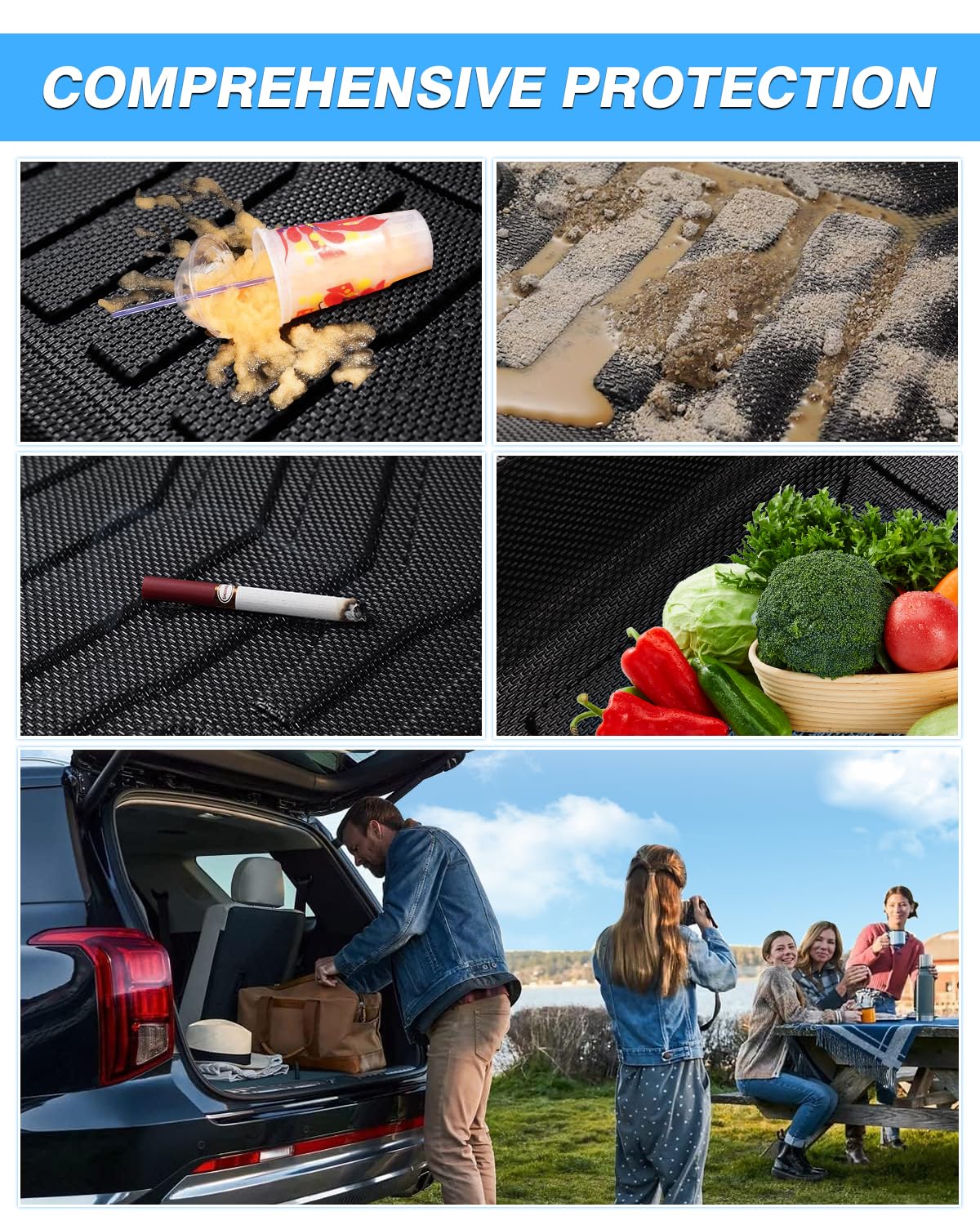 Powerty Trunk Mat For Toyota Crown 2023 2024 2025 Accessories Cargo Mats Tpe All Weather Cargo Liner Heavy-Duty Trunk Liners