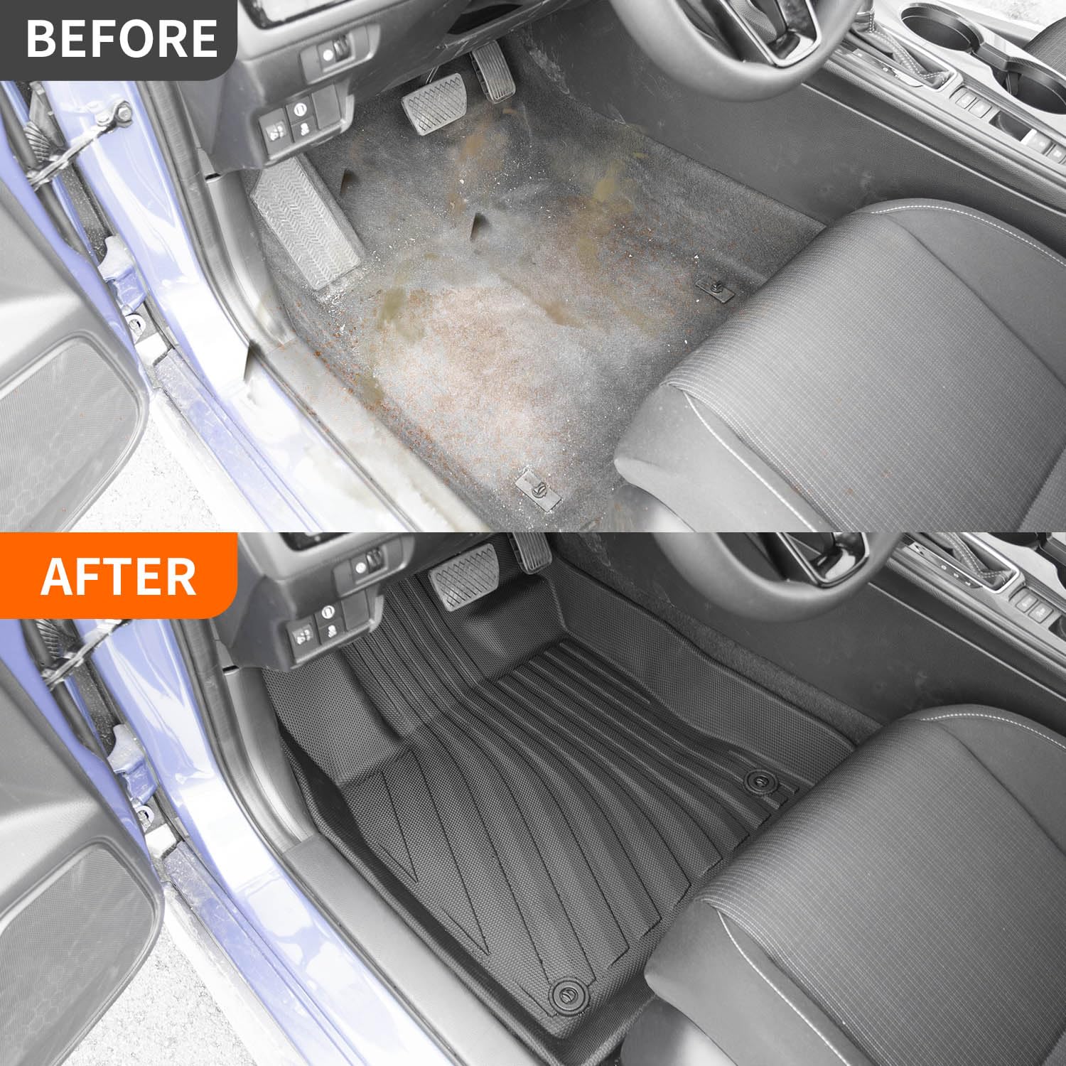 Powoq Floor Mat Compatible With 2022-2025 Honda Civic Hatchback Cargo Mat Tpe Trunk Cargo Liner Backrest Floor Liner Replacement