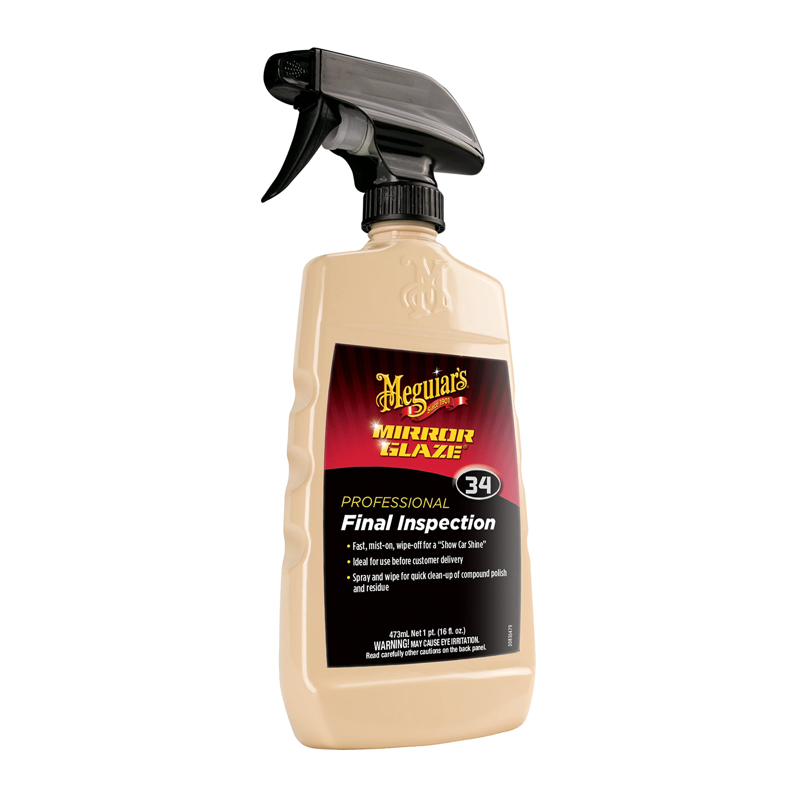 Meguiar'S Professional Final Inspection M3416 - Body Shop Detailer Spray For Removing Light Dust, Contaminants, Smudges, And Finger Prints, Car Detailer Spray Effective As A Clay Bar Lubricant, 16 Oz