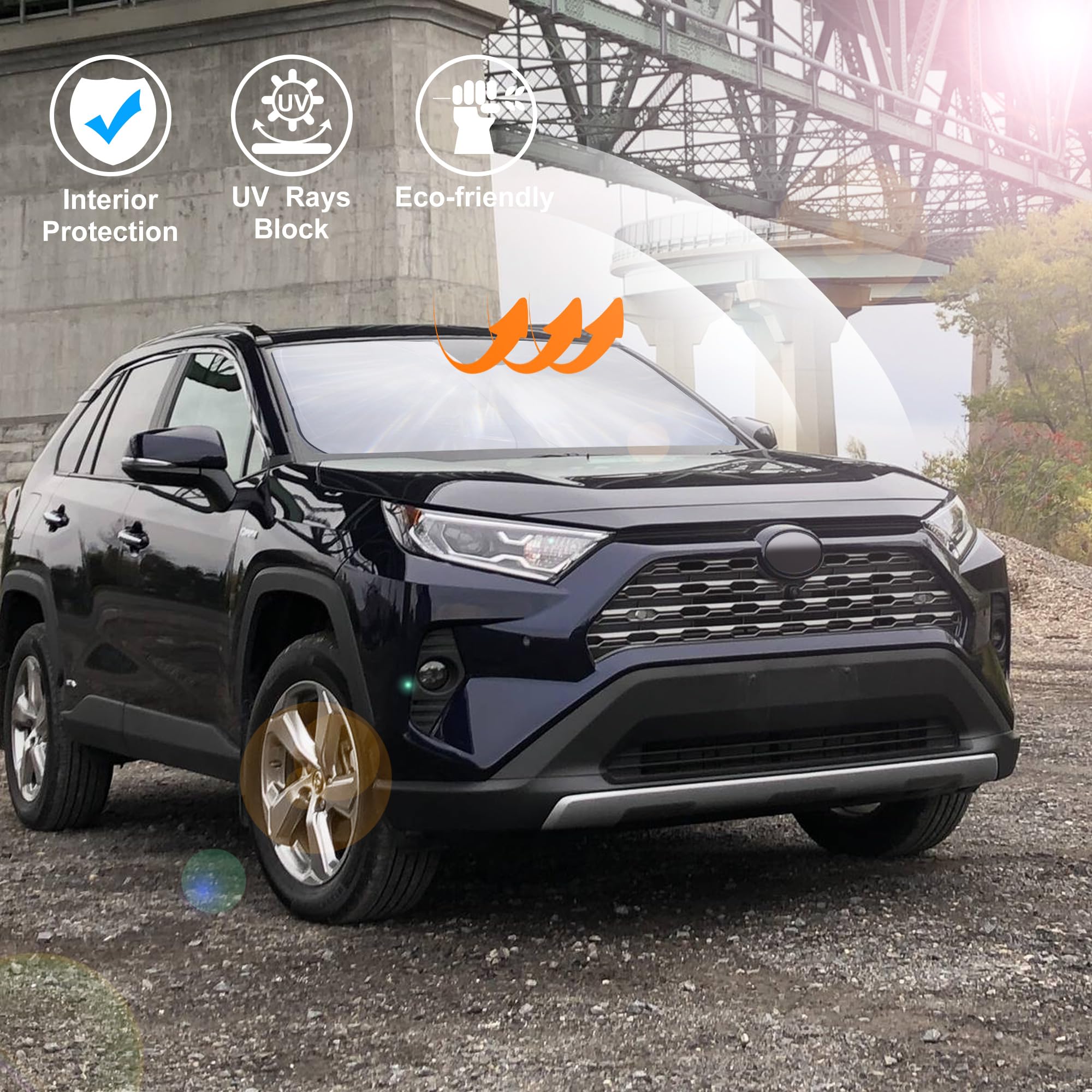 Windshield Sun Shade Front Window Sunshade Fit For Toyota Rav4 Rav-4 2019-2024 2025 Accessories Auto Interior Sun Visor Heat Pro