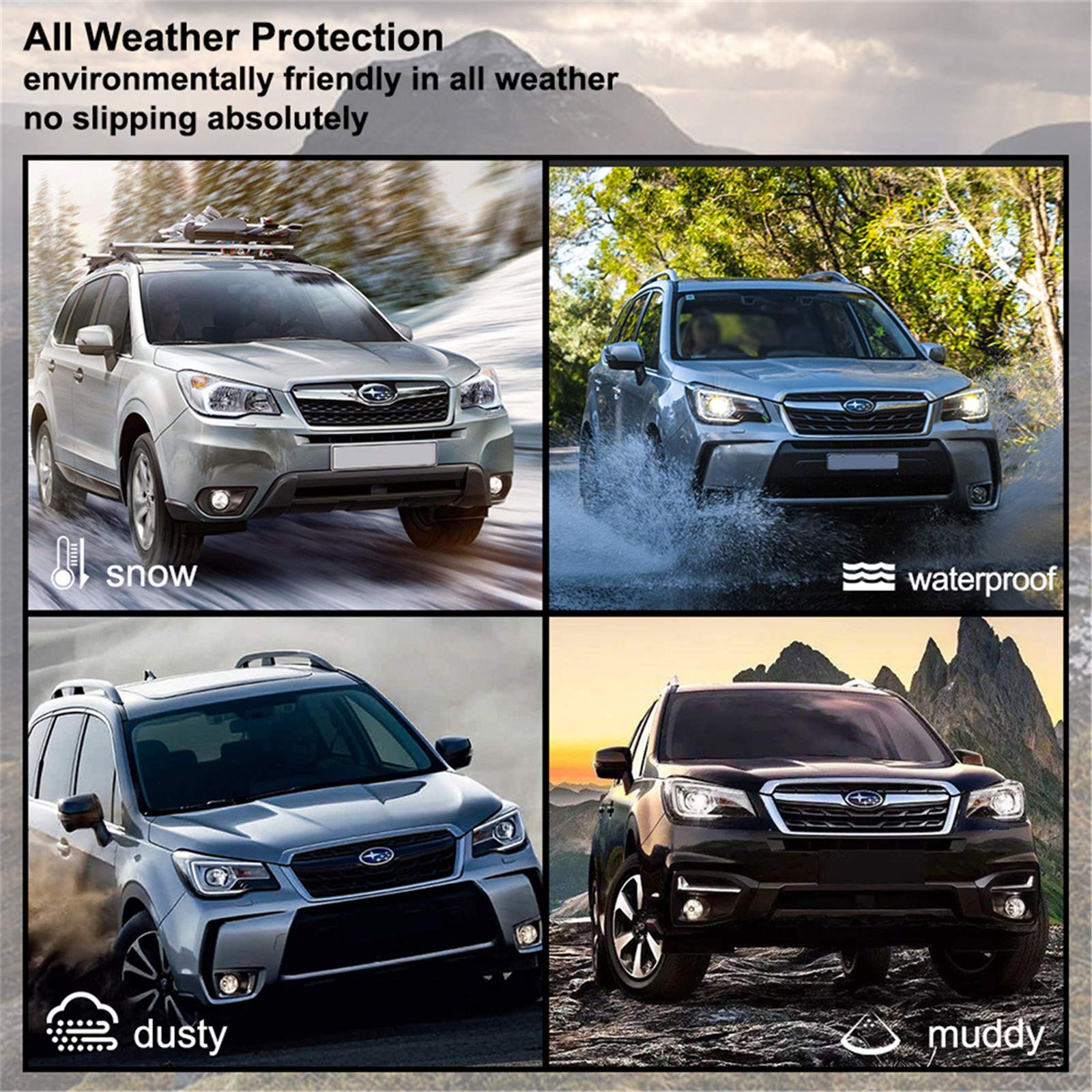 Kiwi Master Floor Mats For 2014-2018 Subaru Forester All Weather Protector Mat Liners Front Rear 2 Row Seat Tpe Slush Liner Blac