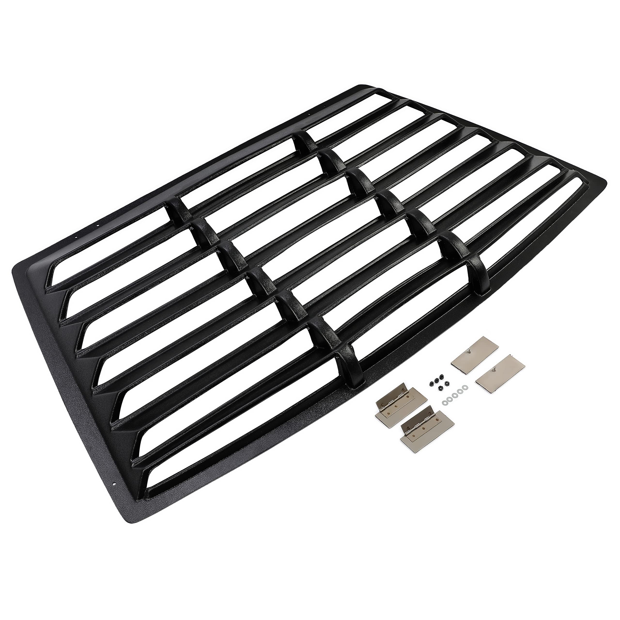 Kuafu Rear Window Louver Compatible With 1979-1993 Ford Mustang Fastback Hatchback Windshield Cover Vents Sun Shade Black