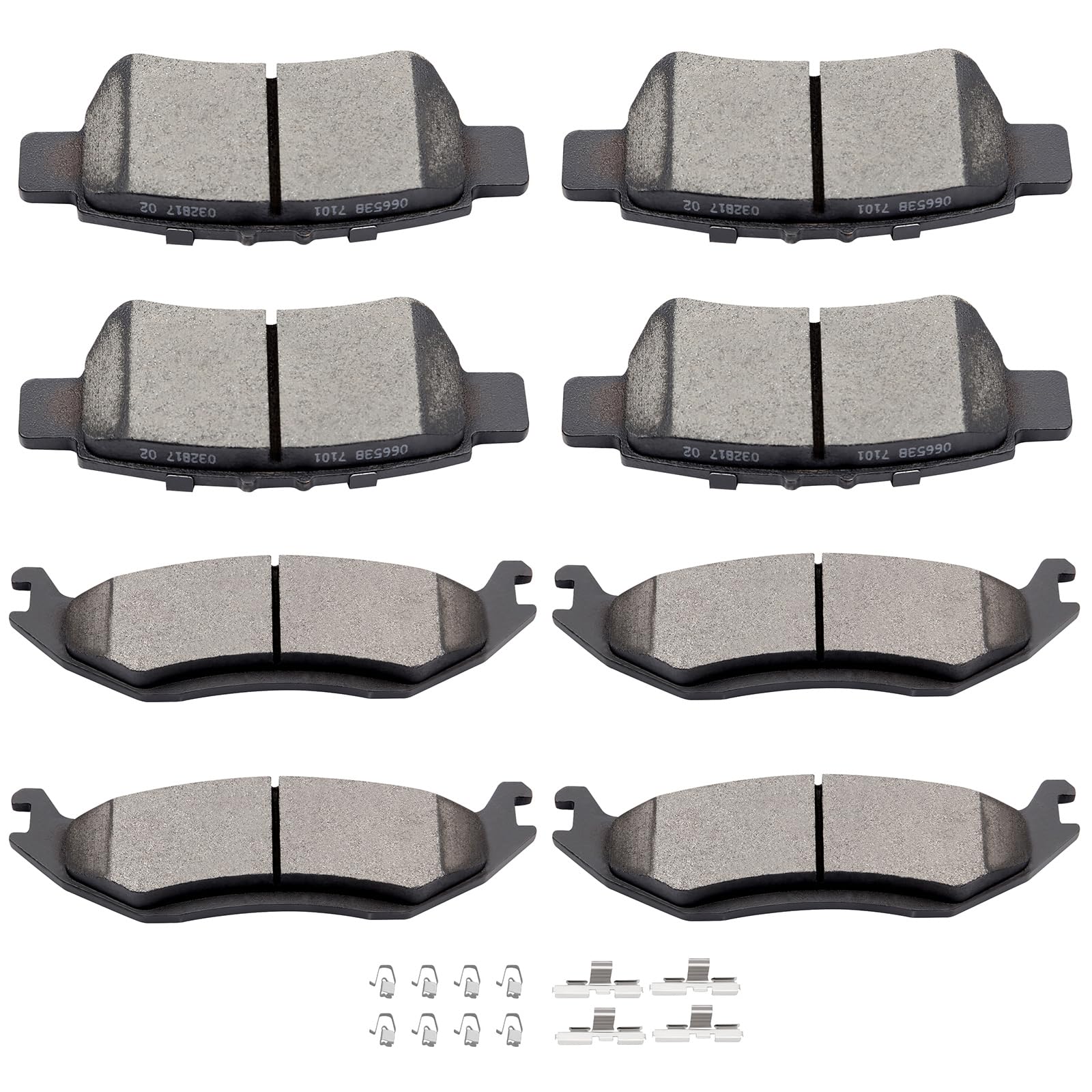 Scitoo D1084 D967 Front Ceramic Rear Semi-Metal Brake Pad Sets Fit For Chrysler Aspen 07-09,For Dodge Dakota 2010,For Dodge For 