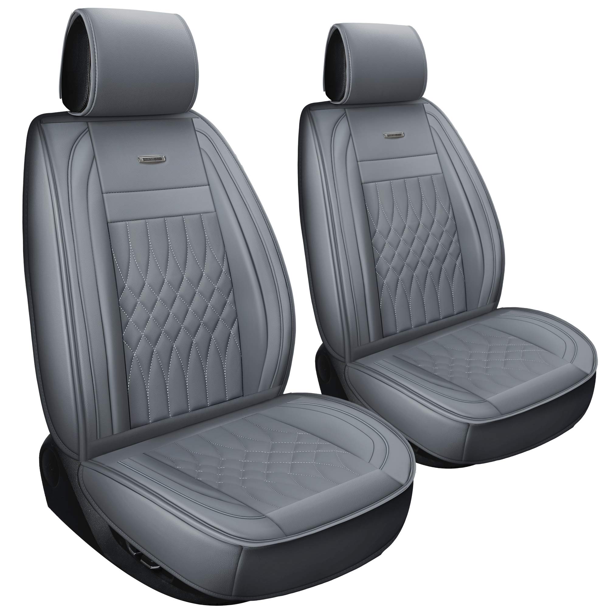 Luckyman Club 2 Pcs Gray Car Seat Covers Fit Most Sedan Suv Truck Fit For Escape Chevy Silverado Spark Traverse Volt Murano Path