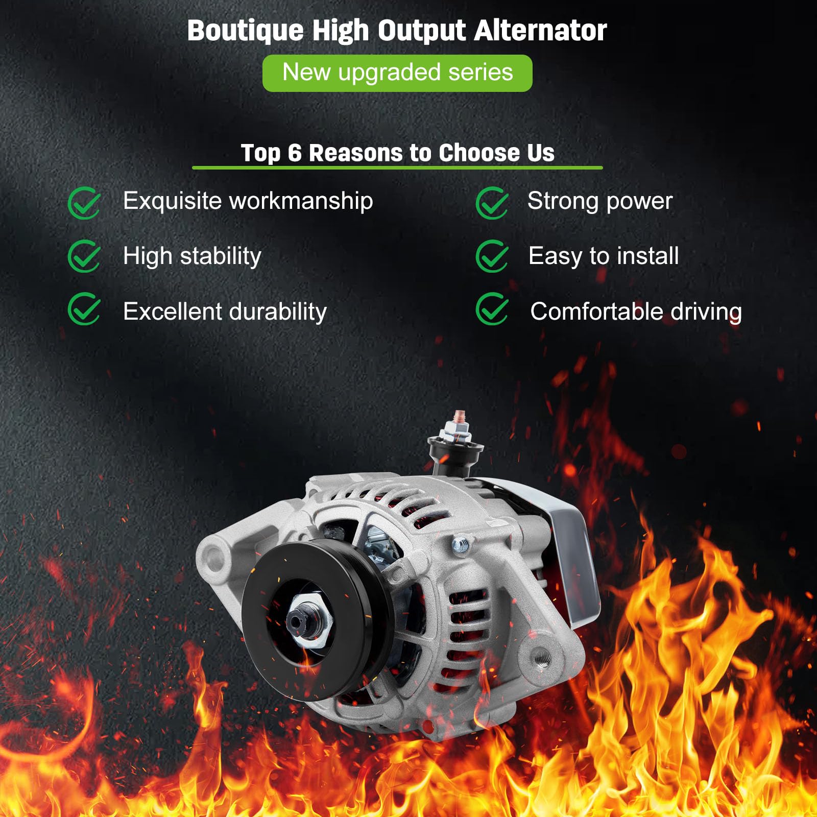 Scitoo Alternator Fits For Chevrolet For Express 1500 06 07,For Chevrolet For Silverado 1500 07, For Gmc For Savana 1500 06 07 1-Wire 35 Amp 1-2119-11Ndse 12180-S 12180-Sen High Output Alternator