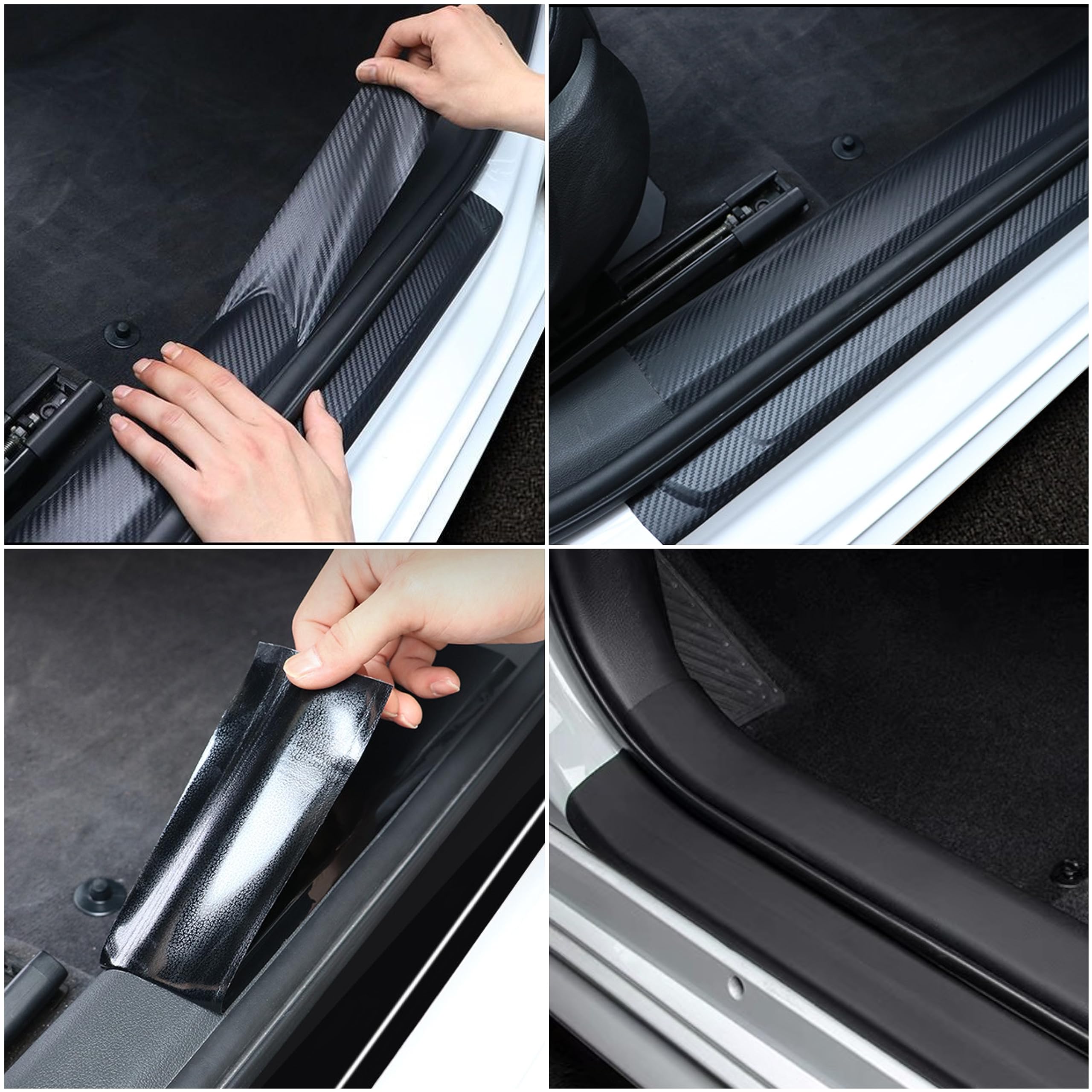 GRTHTATI Vinyl Wrap - 4IN x 30FT Gloss Black PVC for Chrome Delete & Door Sill Protection, Includes Tool Kit