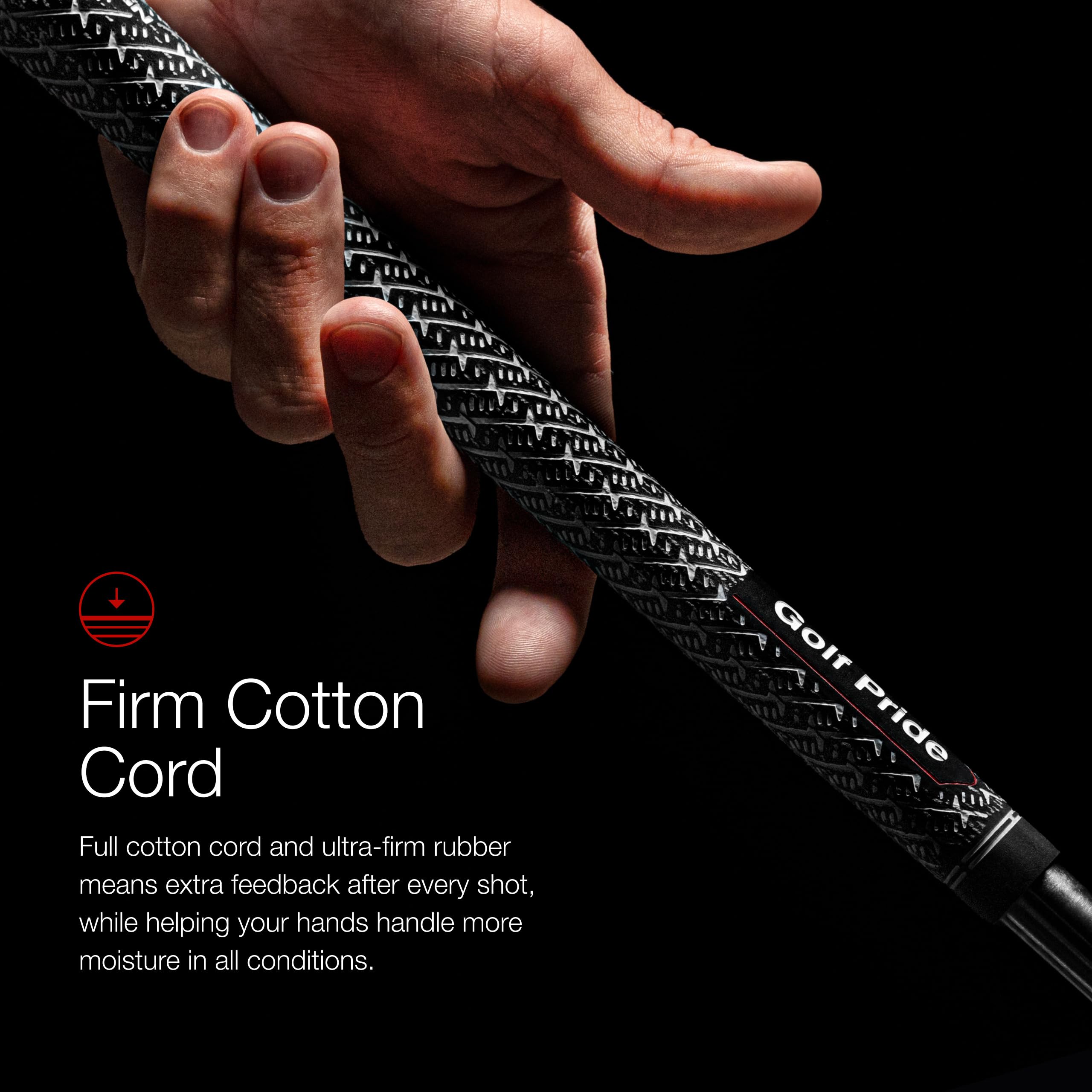 Golf Pride Z-Grip Cord Golf Grip - Standard Size, Black, Model RE164-001