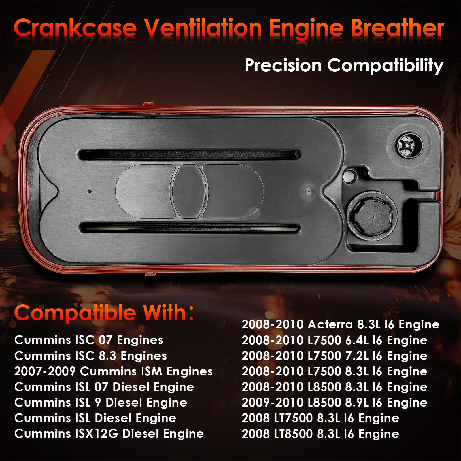 Crankcase Ventilation Filter Engine Breather Element|Replacement For Cummins Isc, Isl, Isx12G Engines, 2008-2010 Acterra, L7500,