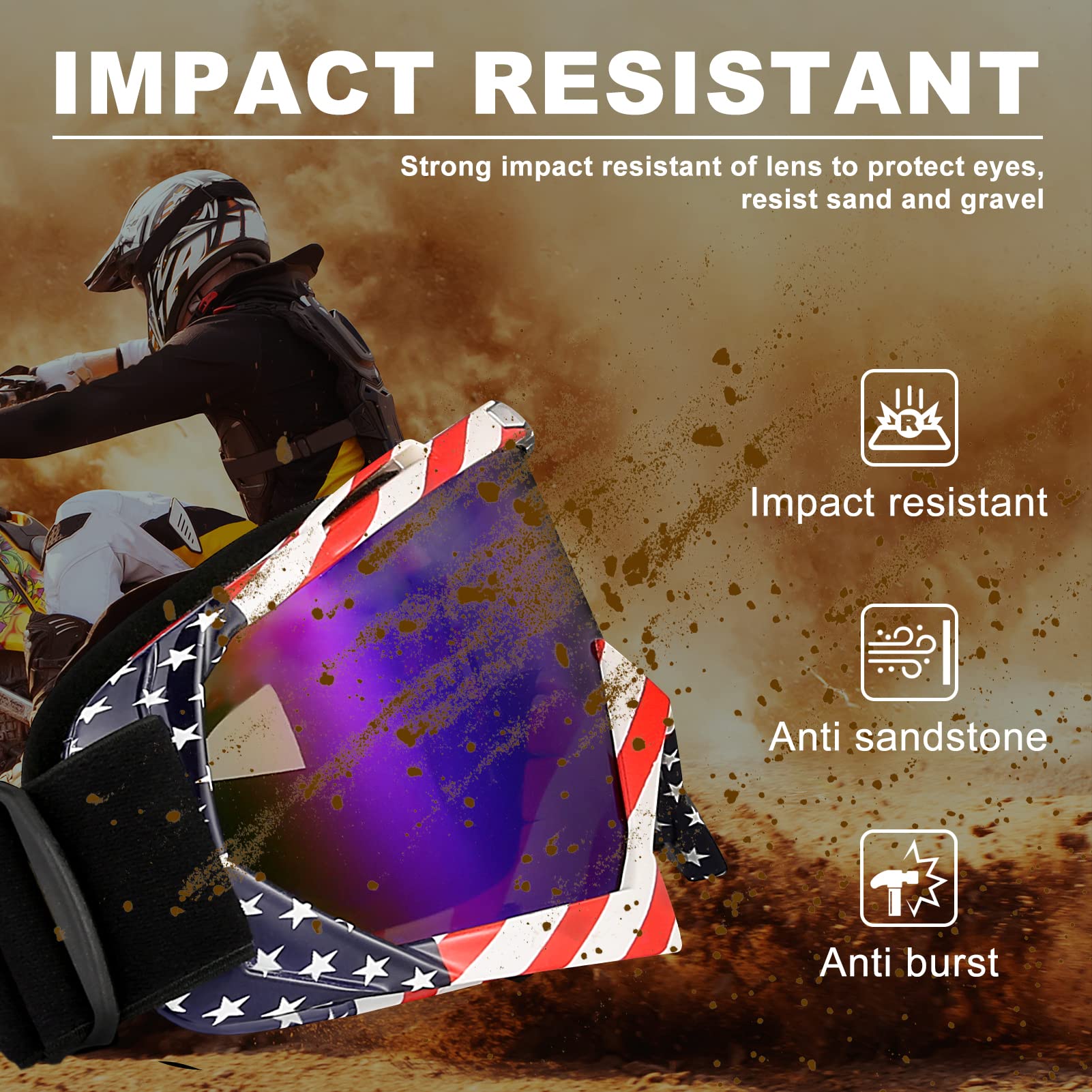 Atv Dirt Bike Motorcycle Goggles - Anti Uv Dustproof Windproof Mx Off Road Goggles For Men Women Adult Youth Kids Riding Racing