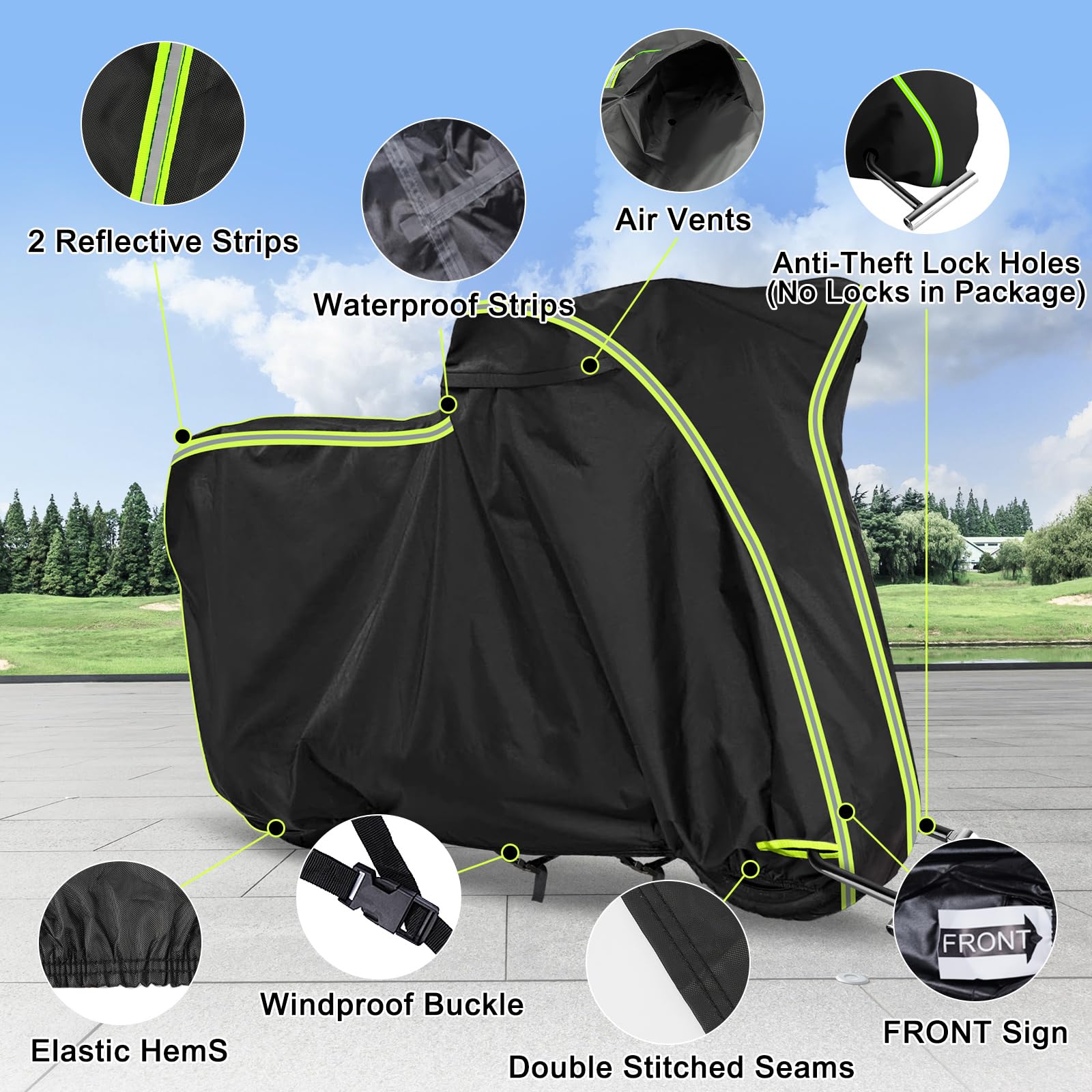 Qunsunus Motorcycle Cover For Grom Msx125/Navi/Monkey, All-Weather Motorcycle Cover With Vent Holes And Lock Holes, Waterproof O