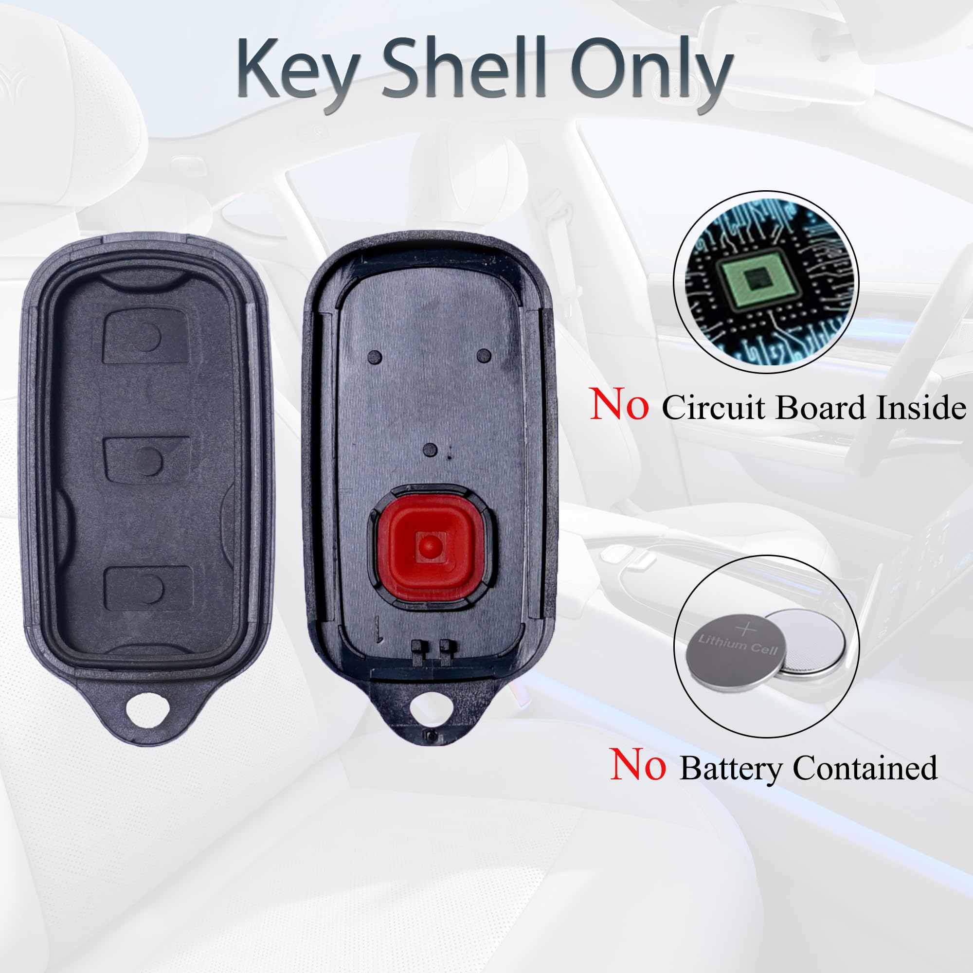 SUPALAND Black Key Fob Shell Case Replacement for Toyota 4Runner Sequoia 1999-2009, 3+1 Button Pad Cover, Keyless Entry Remote Control