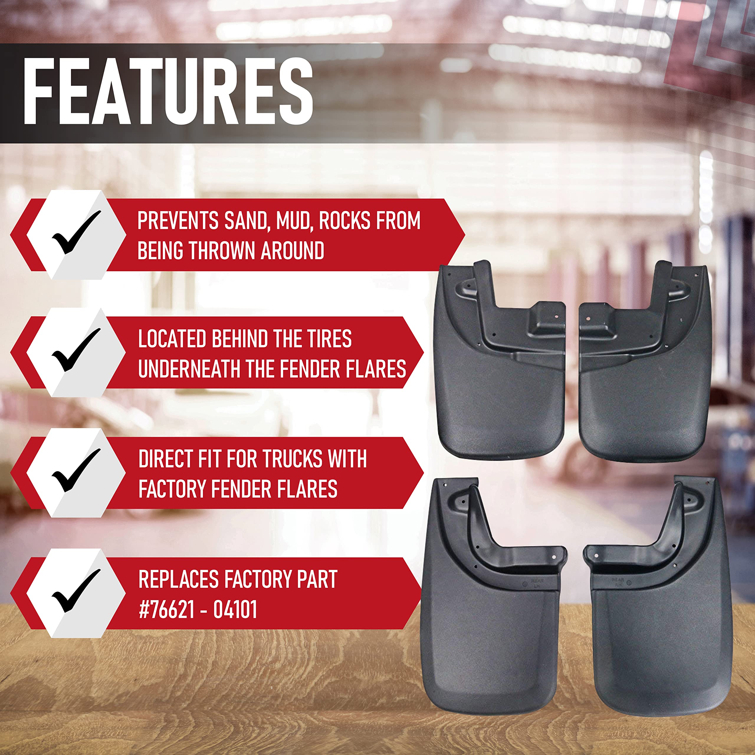 Premium Heavy Duty Mud Flaps Set Of 4 By Aa Ignition - Front And Rear Car Splash Guard Shields - Compatible With Toyota Tacoma V