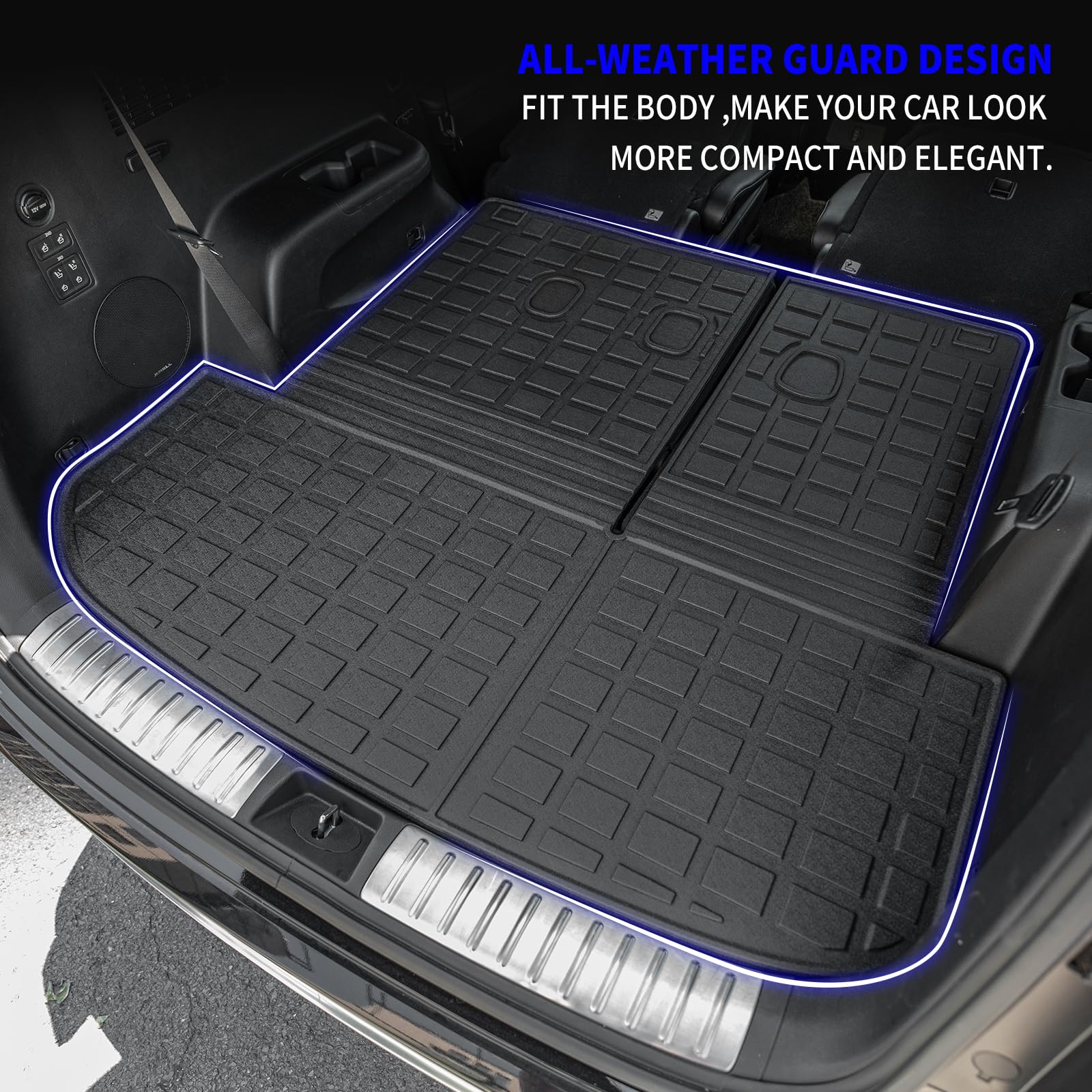 Rongtaod Cargo Mat Compatible With Hyundai Palisade 2020-2025 Trunk Mat Cargo Mat Cargo Liner All Weather Trunk Liner 2024 Palis